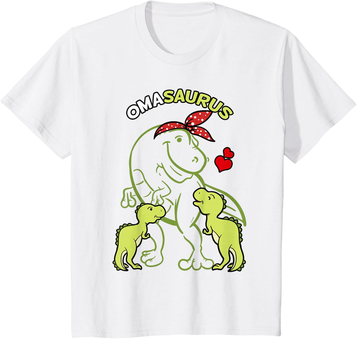 Omasaurus Oma 2 Kids Dinosaur Mother's Day T-Shirt - White