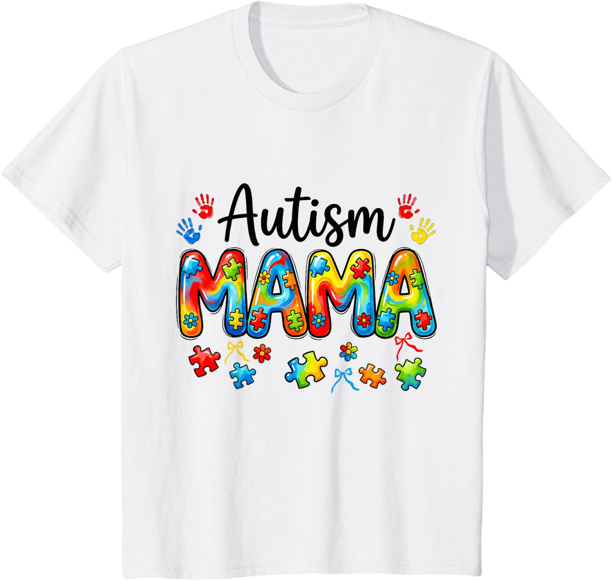 Autism Mama Tees Autism Mom T Shirts Women Autism Awareness Support Squad - White