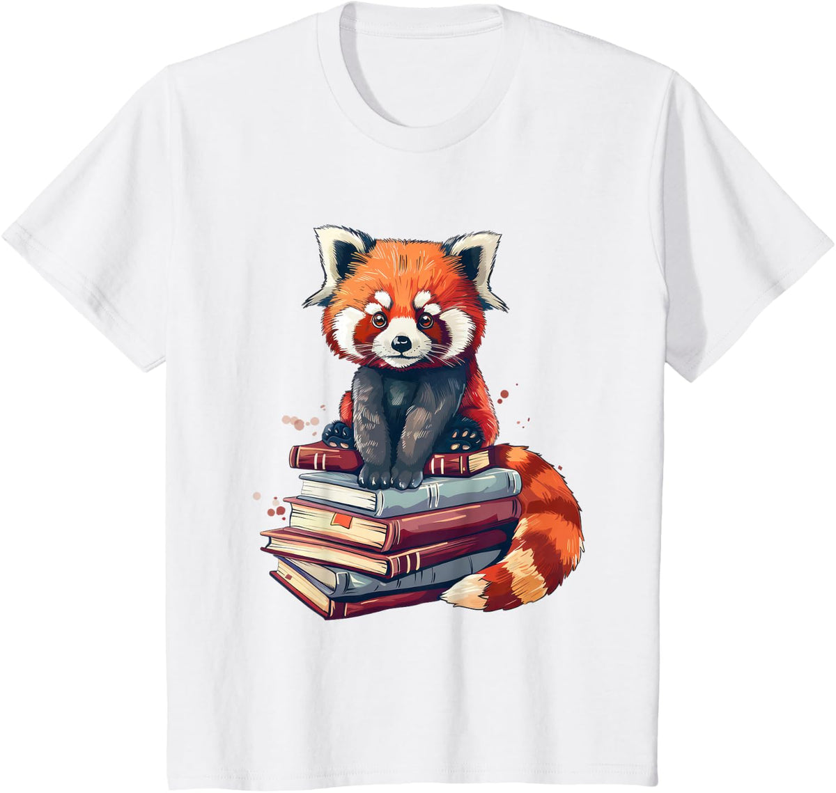 Book Lover Shirt Red Panda Reading Bookworm Tee T-Shirt for Men Women - White
