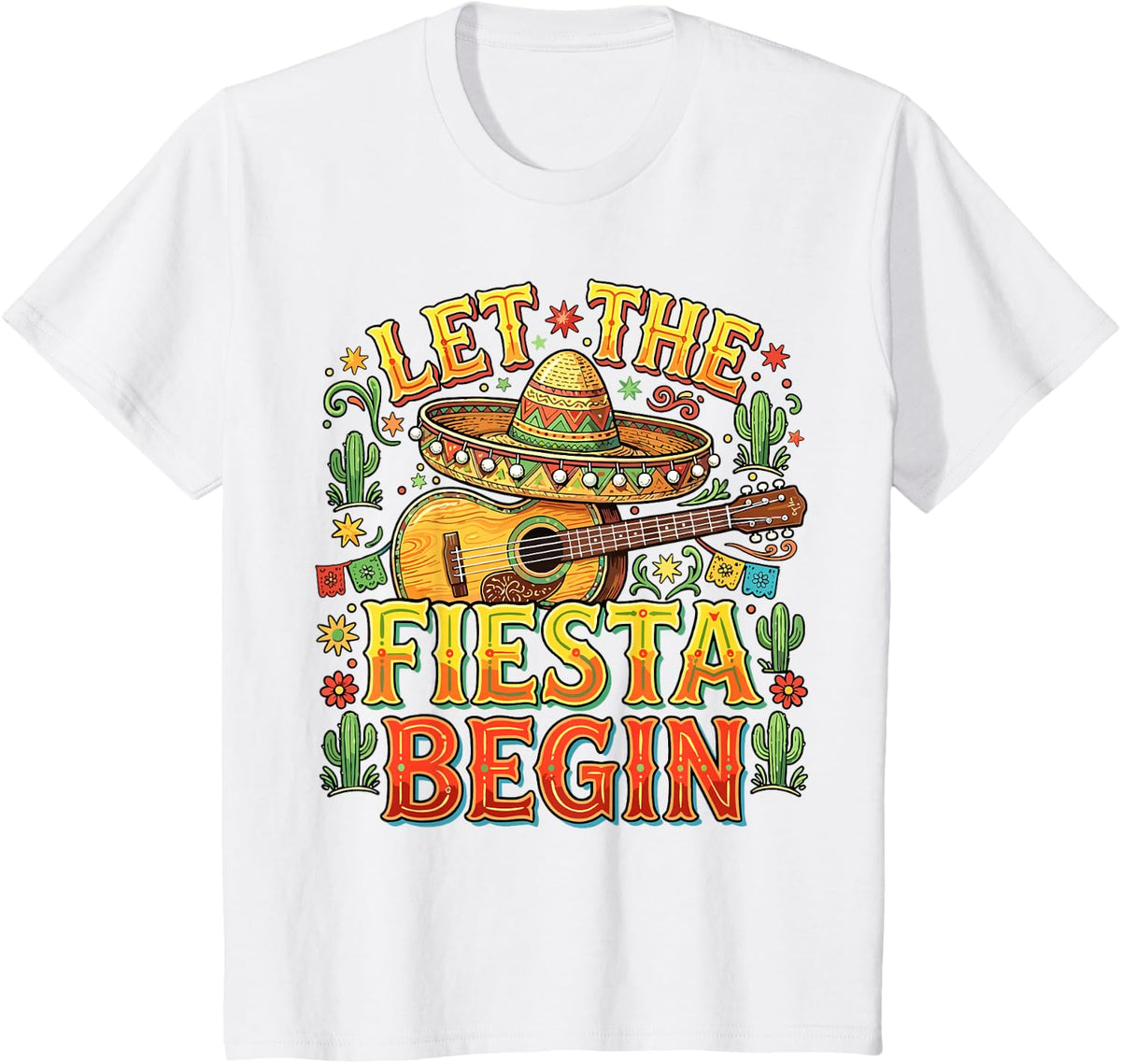 Let The Fiesta Begin Mexican Cinco De Mayo T-Shirt - White