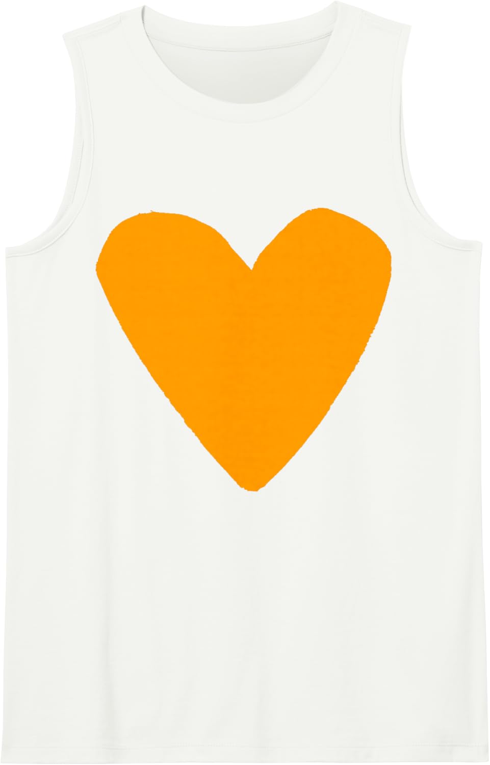 Love Heart Shape Yellow-Orange Sleeveless Tank Top - White