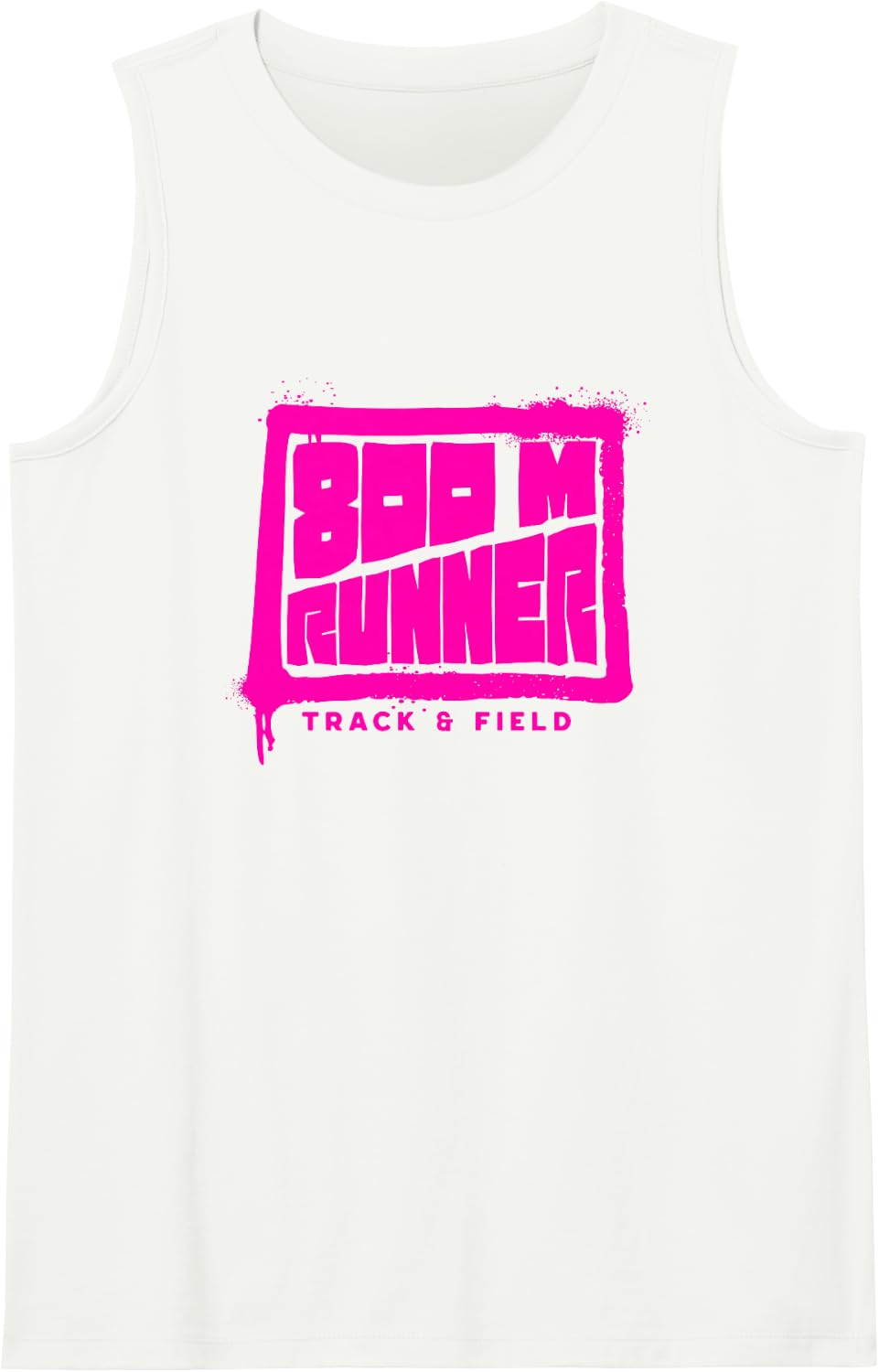 800 Meter Runner - Track and Field Sleeveless Tank Top - White
