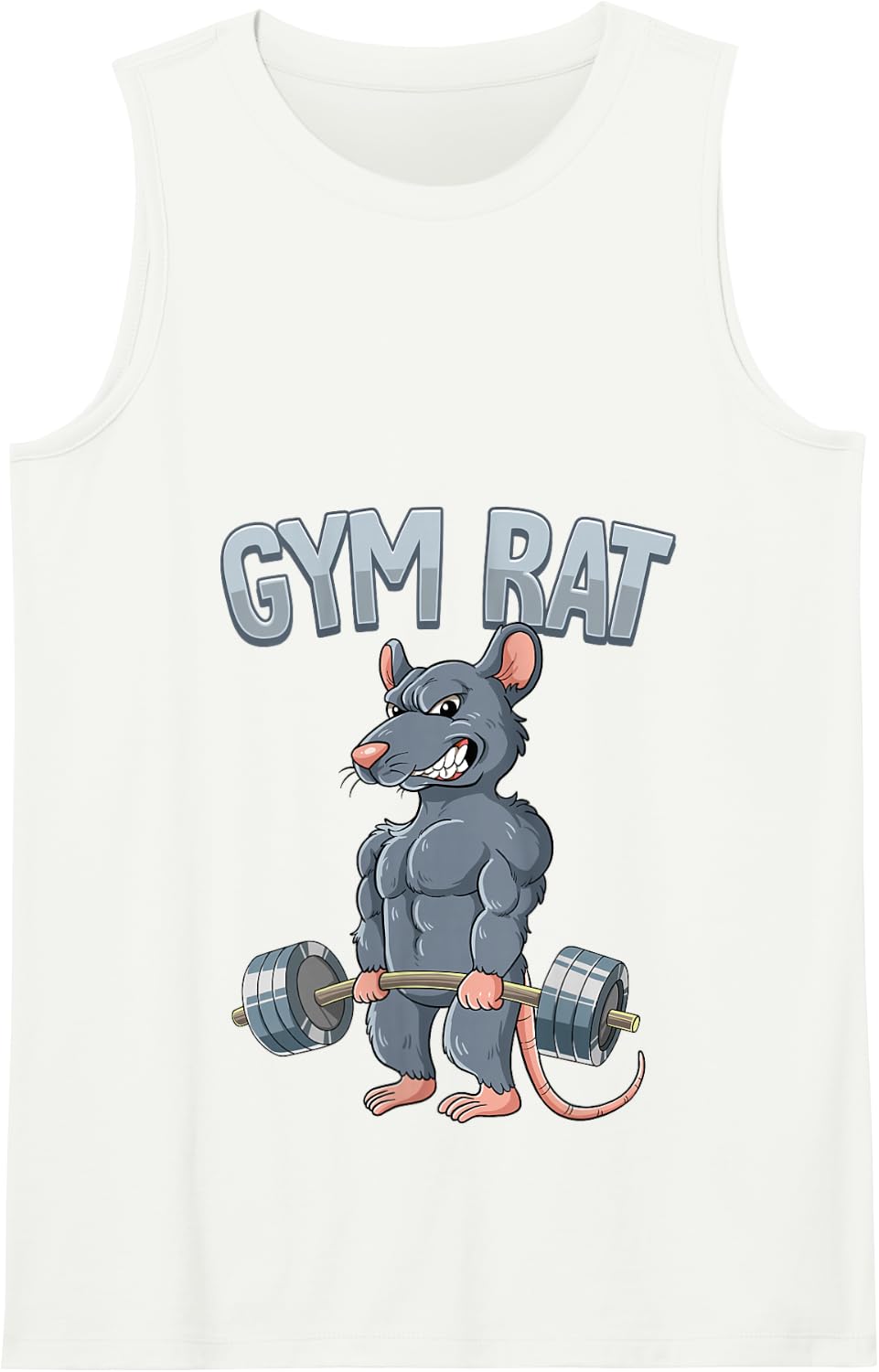 Weight Training Deadlift Gym Rat Tank Top - White