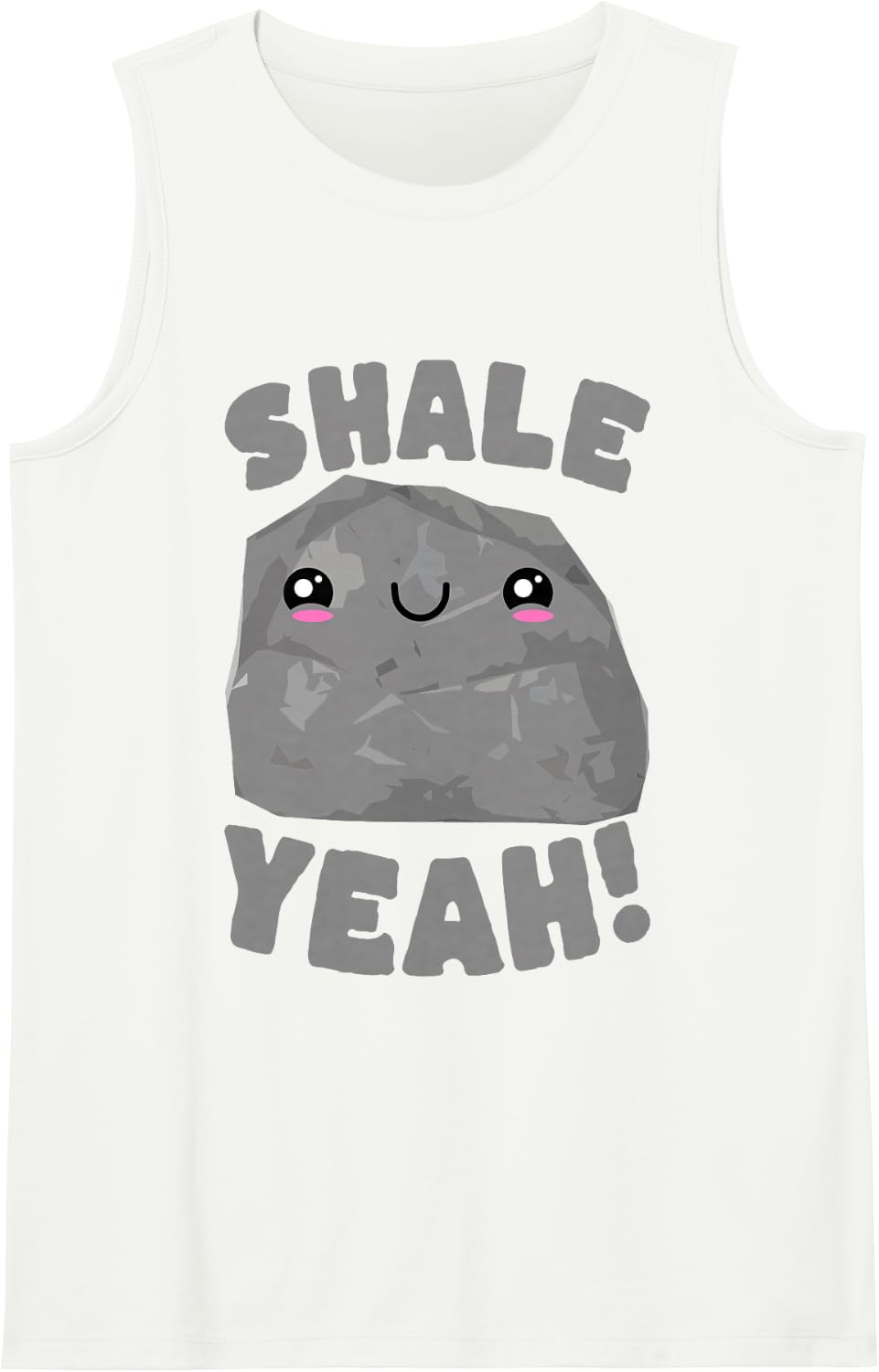 Shale Yeah Cute Geology Rock Pun Design Sleeveless Tank Top - White