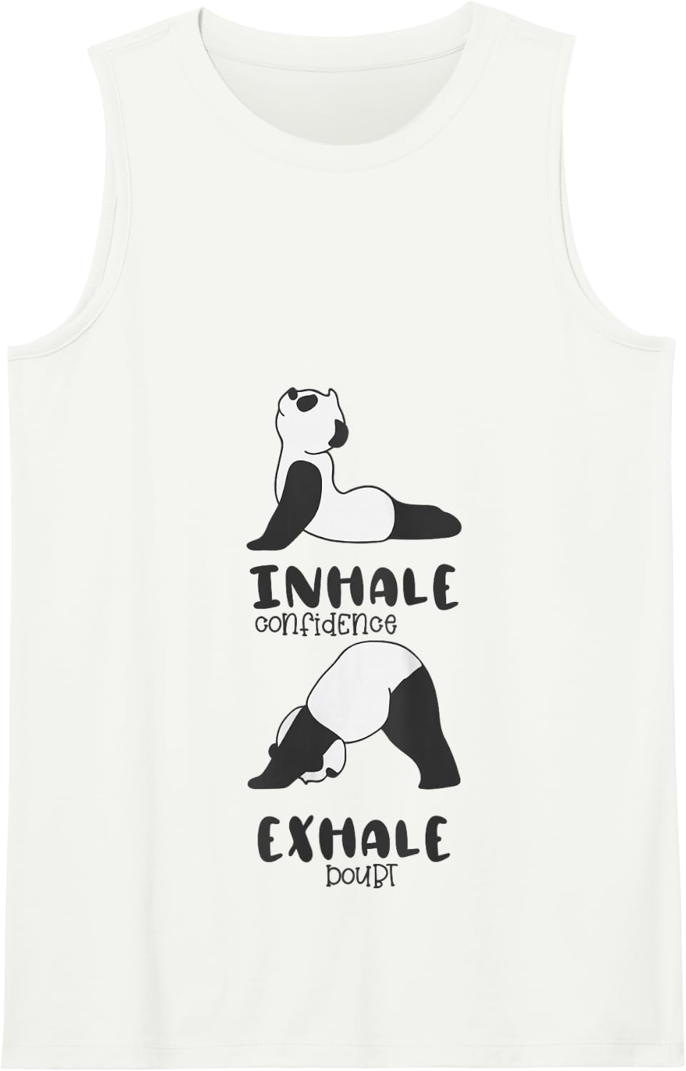 Funny Panda Bear Inhale Exhale Panda Yoga Tank Top - White