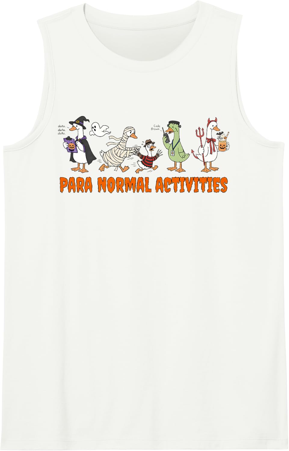 para Normal Activities SPED Teachers Silly Goose Halloween Sleeveless Tank Top - White