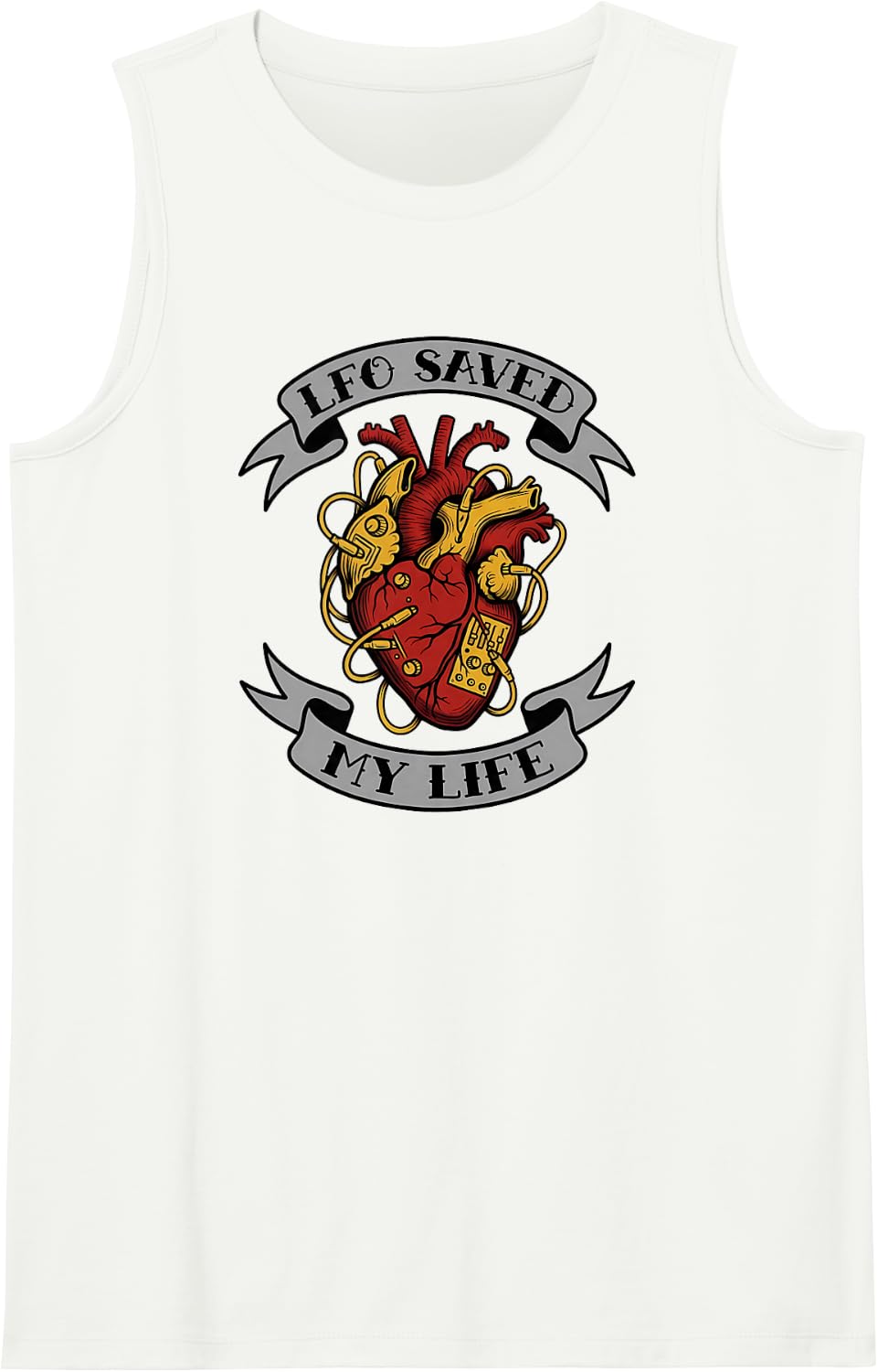 Synthesizer LFO Saved My Life Modular Synth Eurorack Gear Sleeveless Tank Top - White