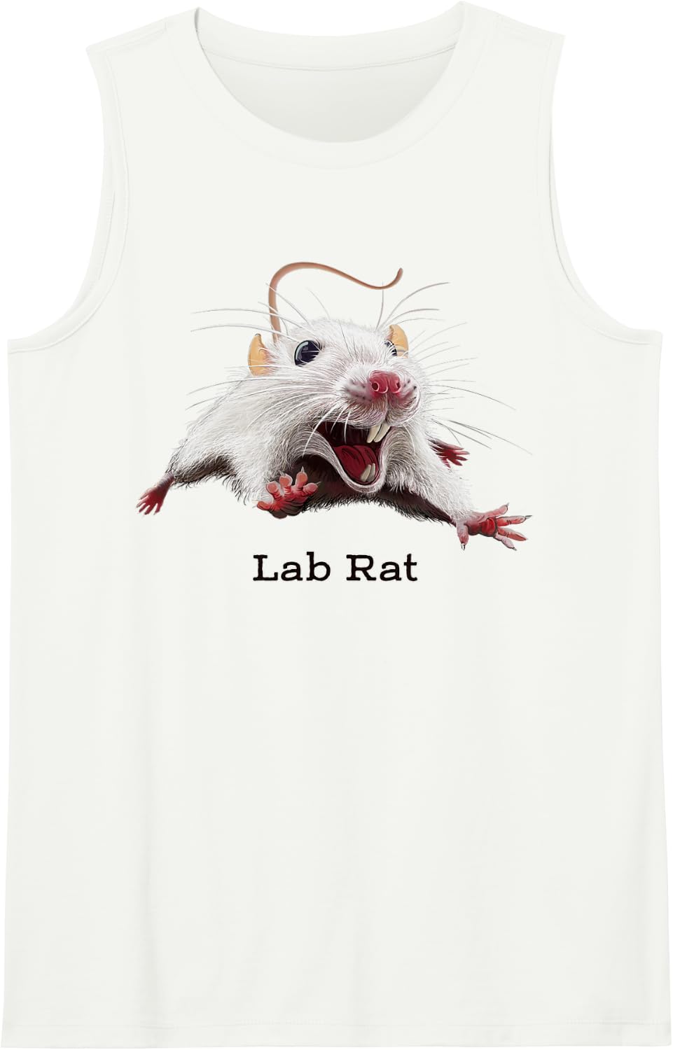 Mouse Rat Laboratory Lab Cute Mice Furry Rodent Animal Sleeveless Tank Top - White