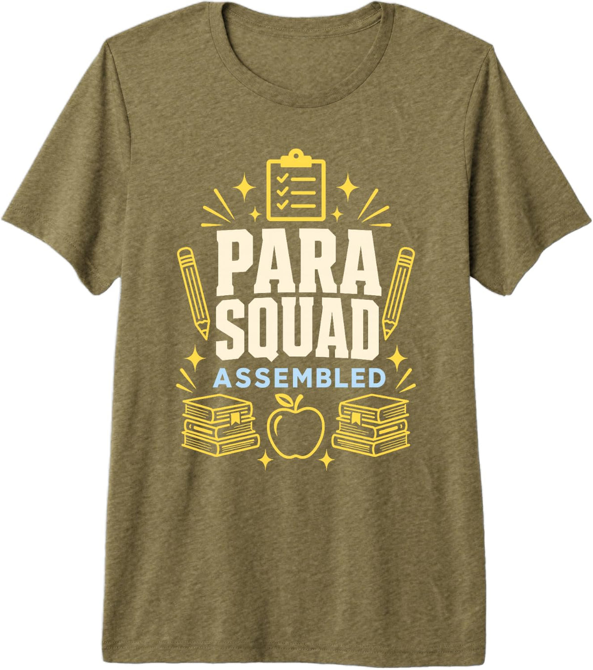 para Squad Assembled Teacher School Premium Tri-Blend T-Shirt - Olive Green
