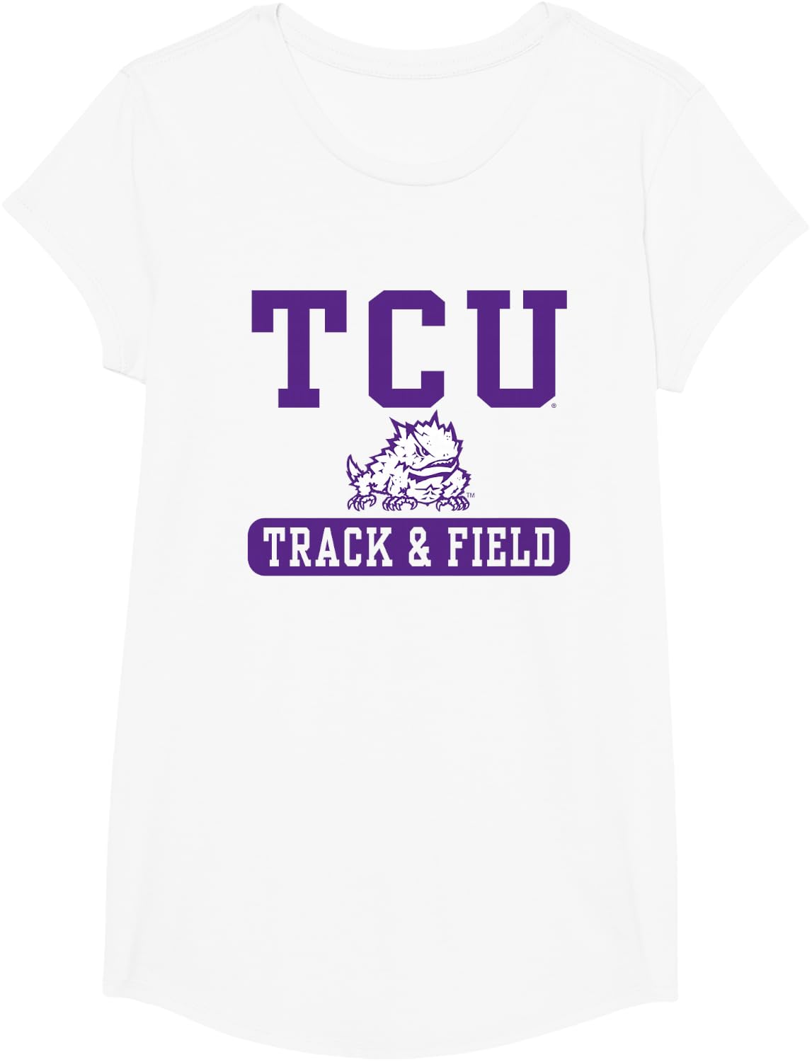 TCU Horned Frogs Track & Field Officially Licensed T-Shirt - Girls White