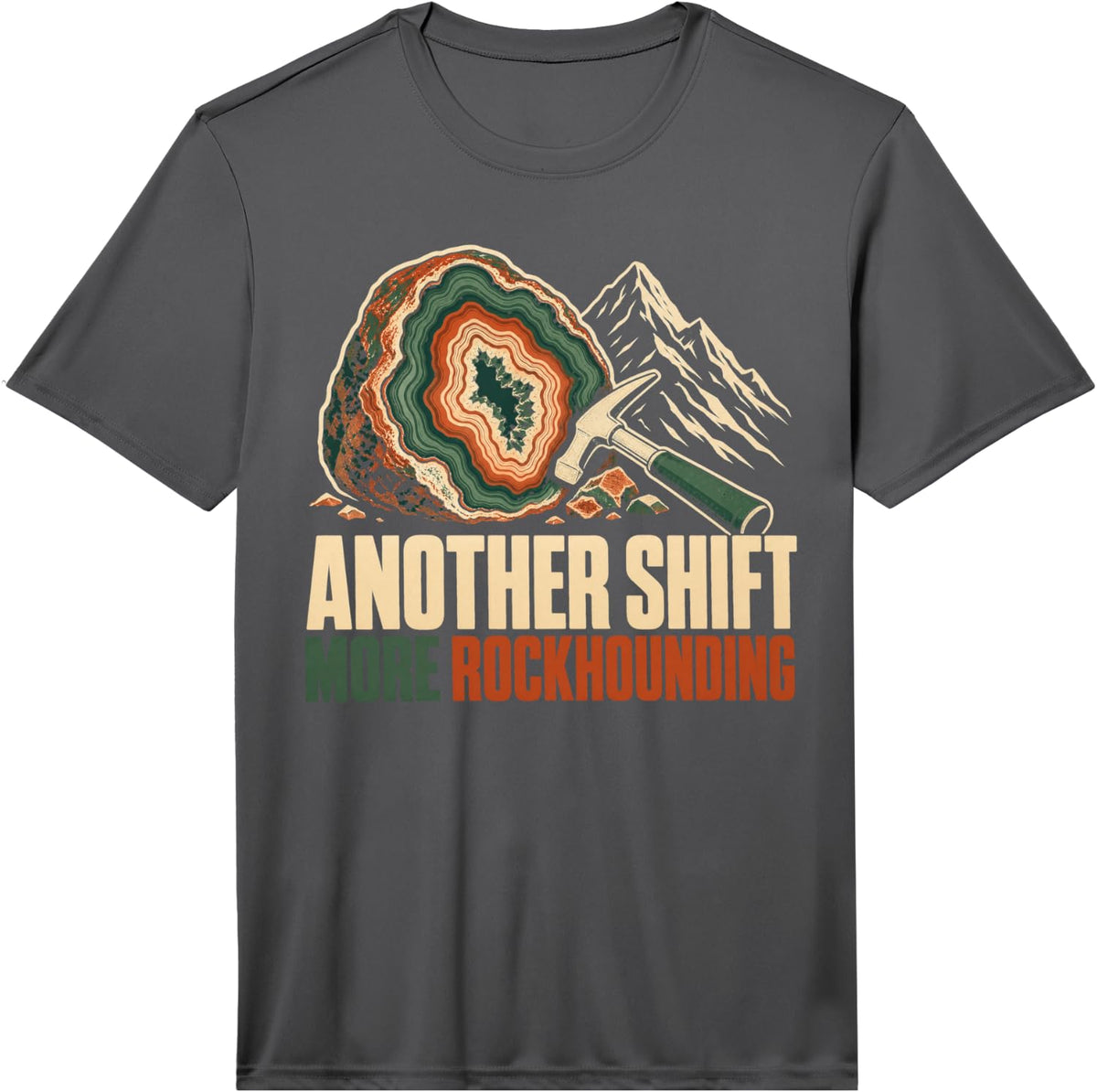 Men's Another Shift More Rockhounding Geology Performance T-Shirt - Asphalt Grey