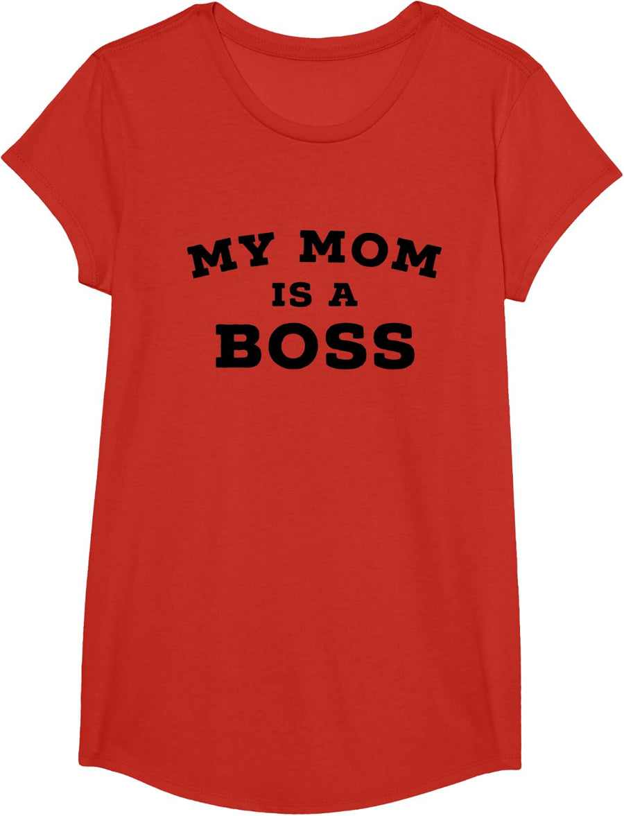 "My Mom is a Boss" Funny Mothers Day T-Shirt T-Shirt - Girls Red