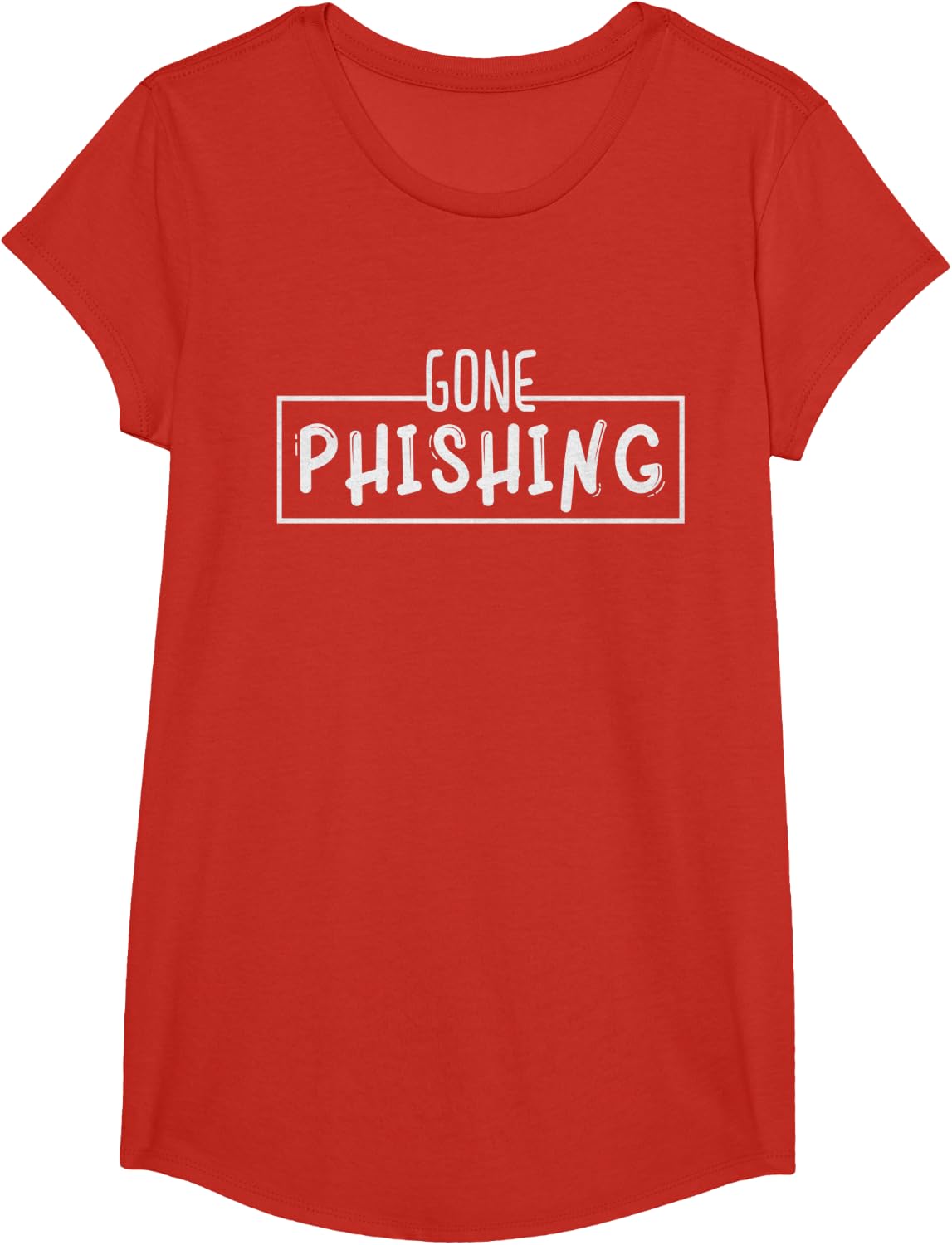 Cybersecurity Hacker Gone Phishing T-Shirt - Girls Red