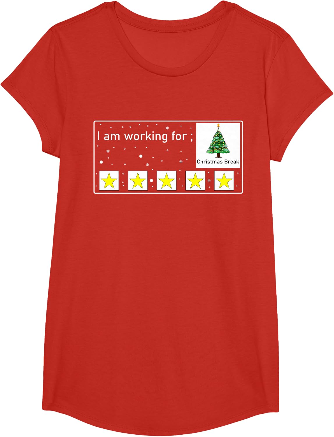 I Am Working for Christmas Break Special Education Teacher T-Shirt Tee for Teachers - Girls Red