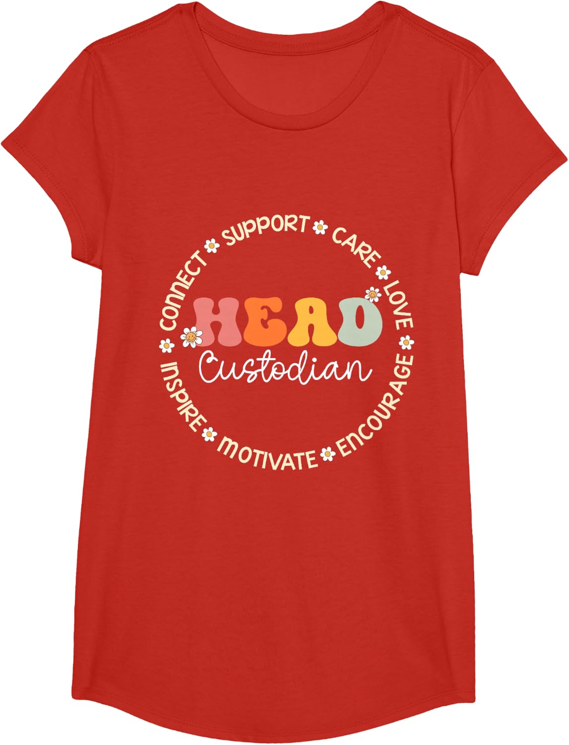 Head Custodian Appreciation Week Back to School T-Shirt - Girls Red