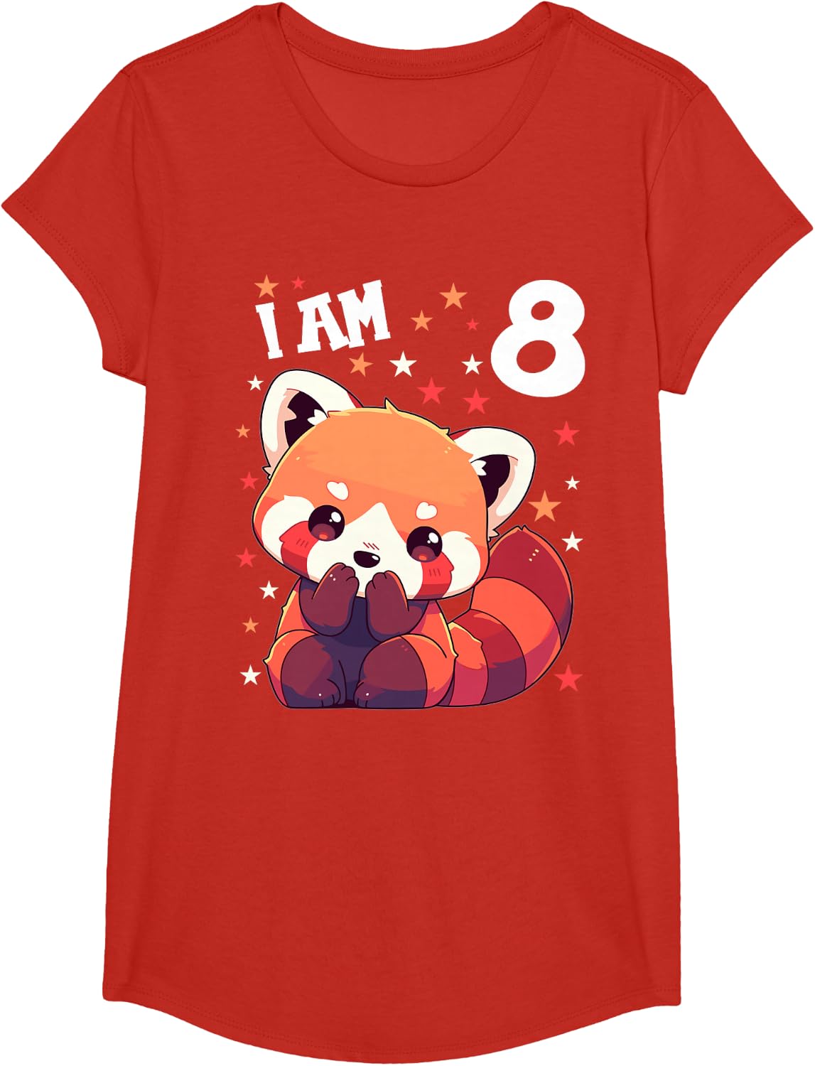 8 Years old 8 birthday Red Pandas Boy Girl Red Panda T-Shirt - Girls Red