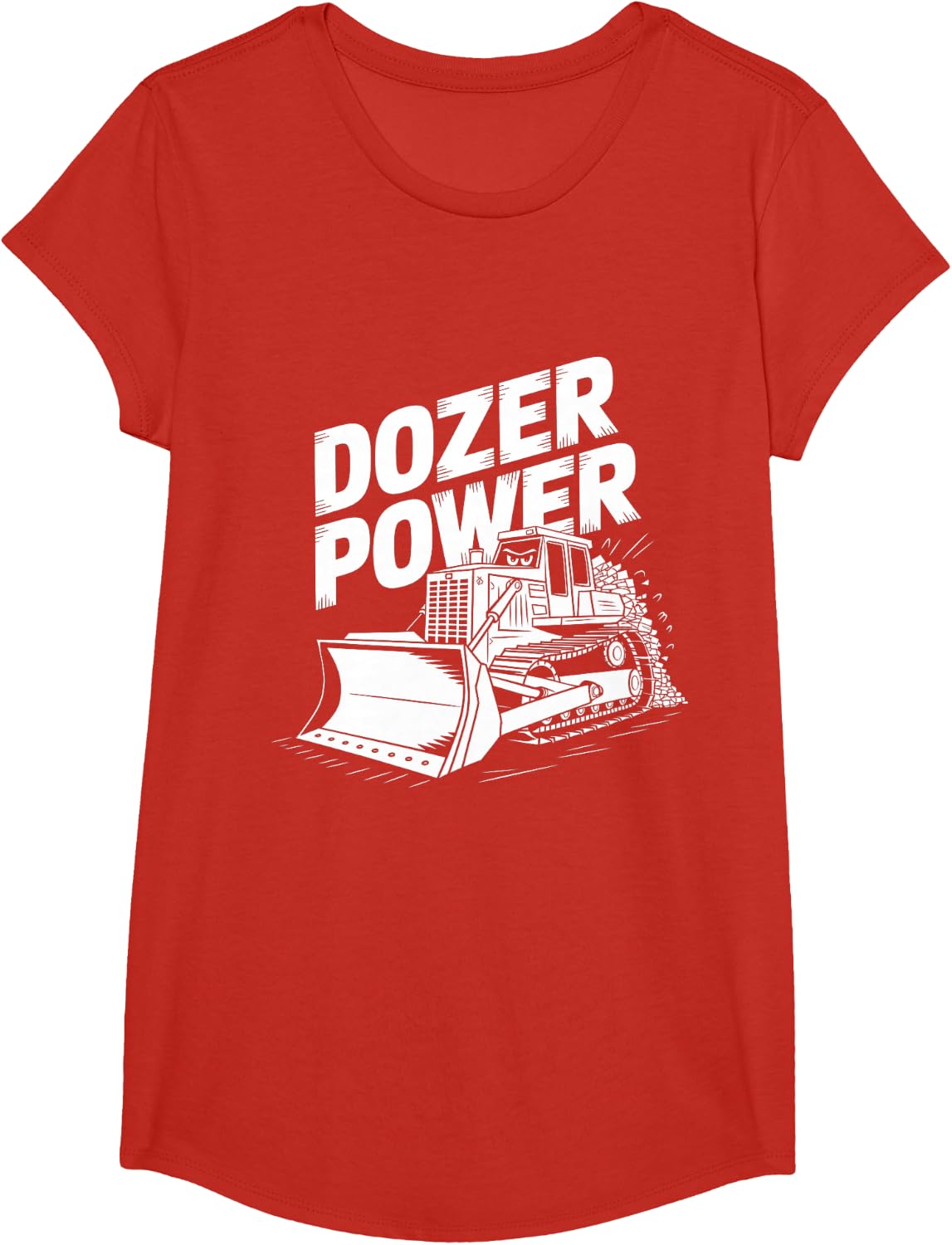 Bulldozer Driver Earthmoving Machine Lover Dozer Power Tee T-Shirt For Construction Workers - Girls Red