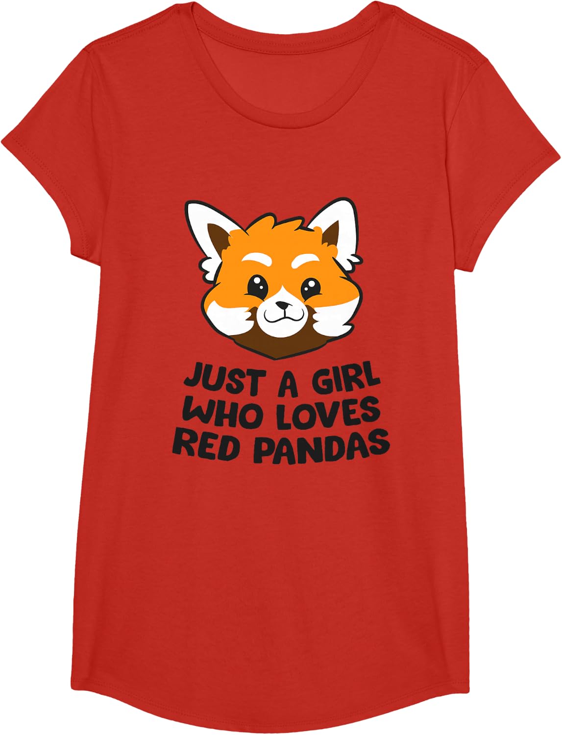 Red Panda Just a Girl Who Loves Red Pandas T-Shirt - Girls Red