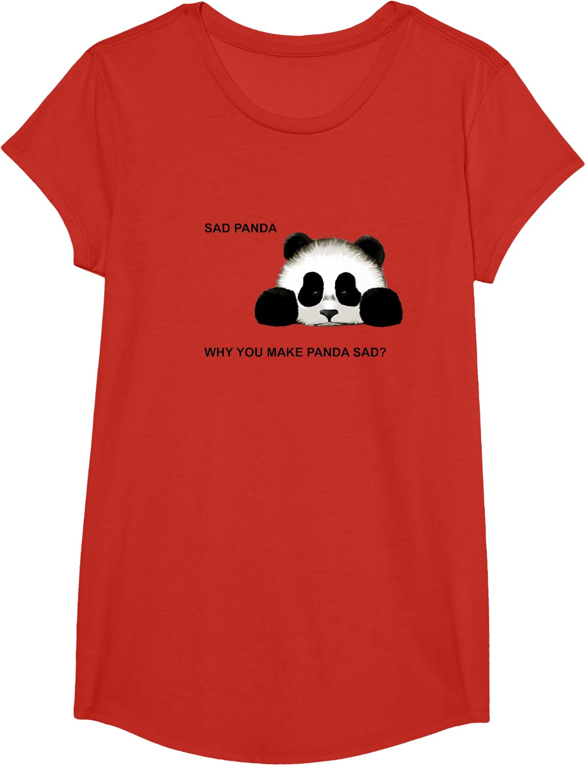 Sad Panda Shirt - Why You Make Panda Sad T-Shirt - Girls Red