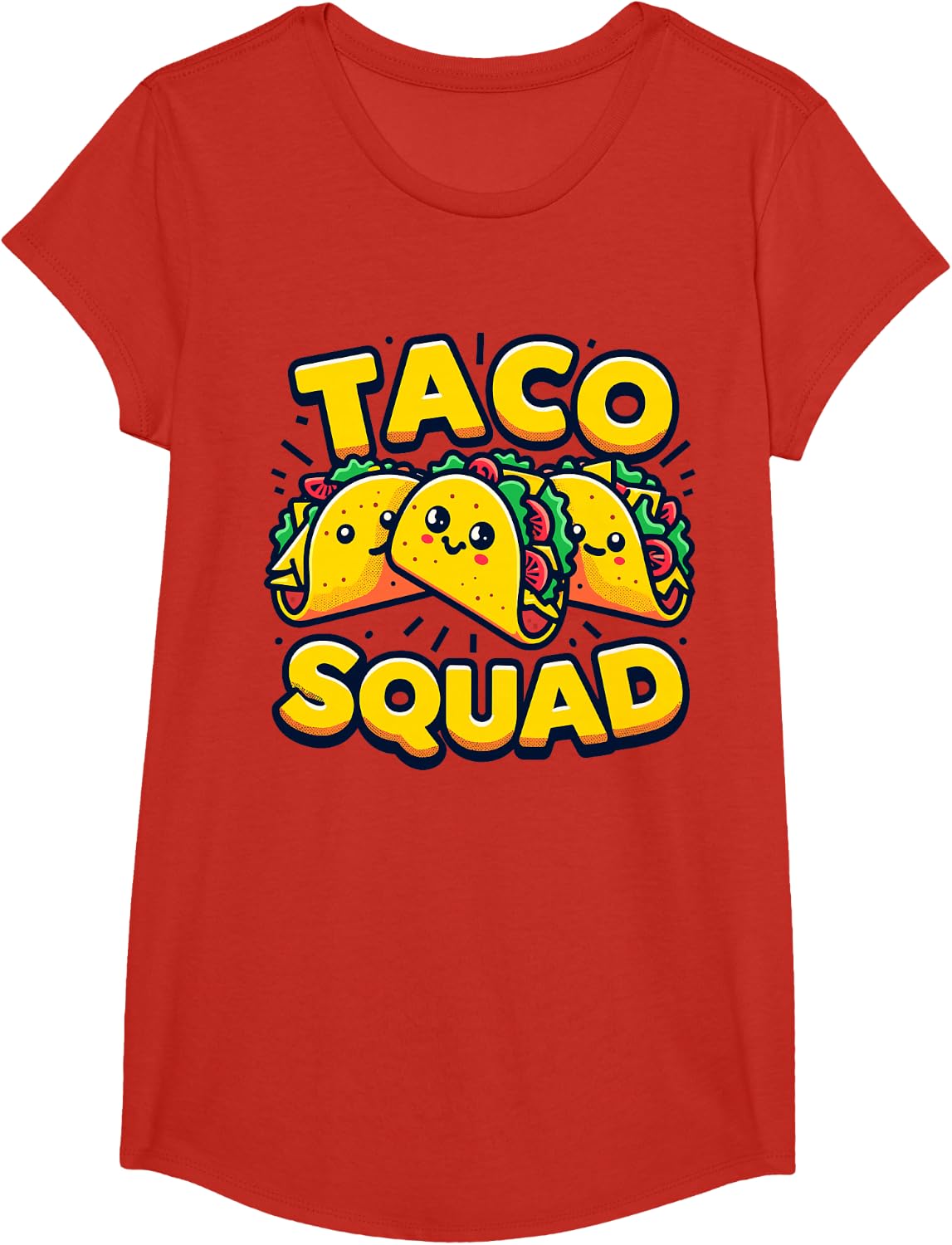 Funny Taco Squad Cute Mexican Food Lover T-Shirt - Girls Red