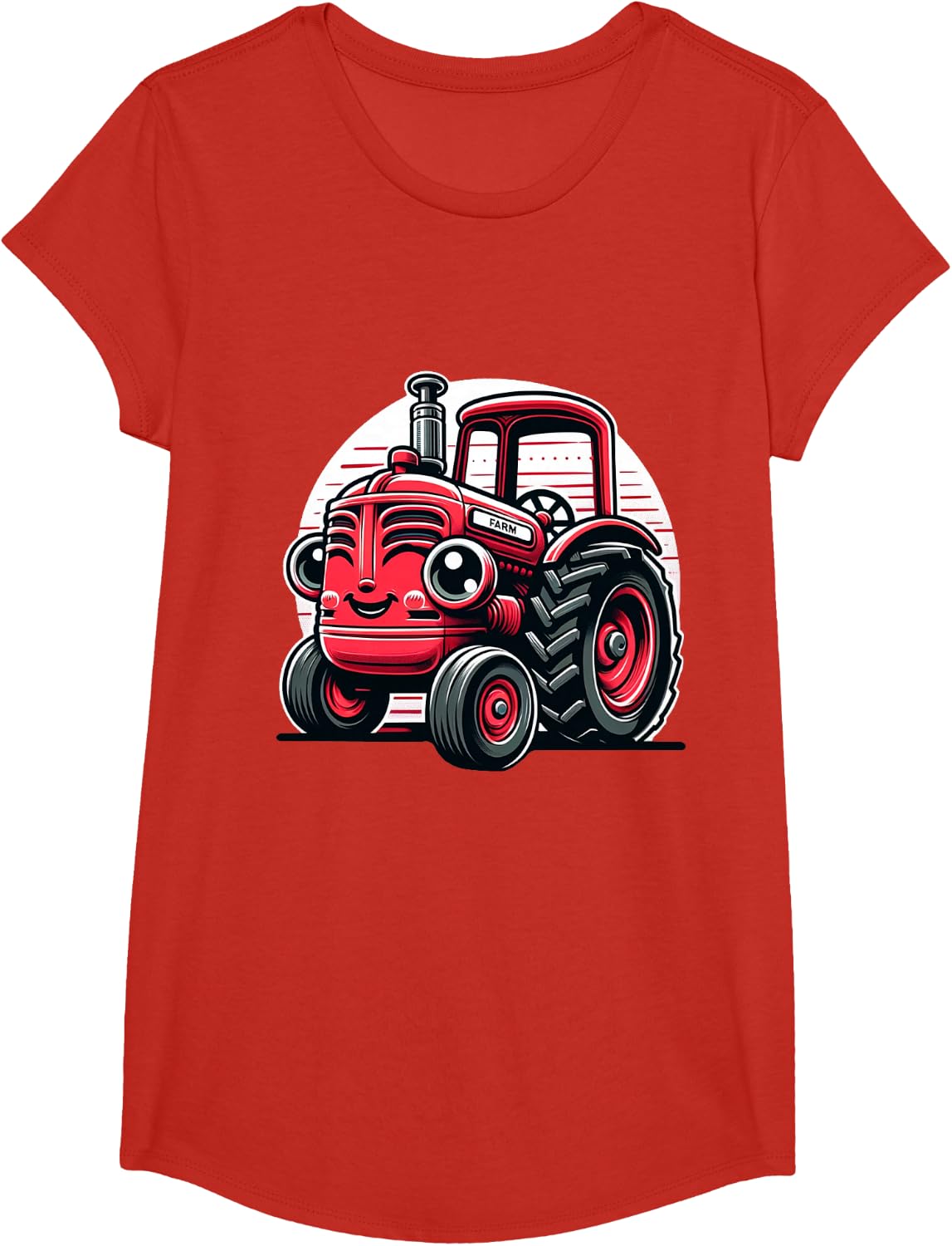 Little Red Tractor for Kids T-Shirt - Girls Red