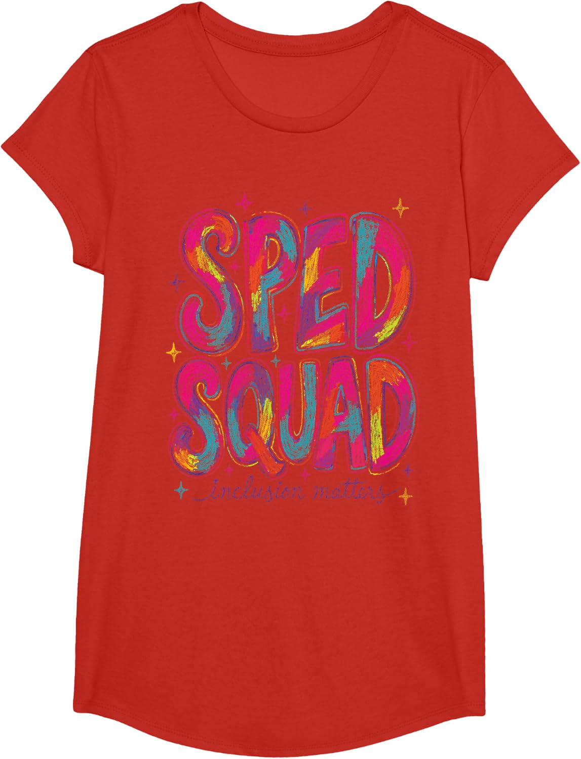Sped Squad Special Education Teacher Inclusion T-Shirt - Girls Red