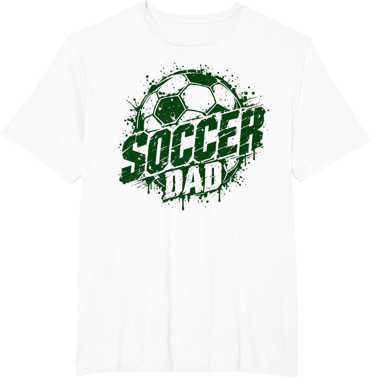 Soccer Dad Distressed Grunge Football Sports Design T-Shirt - White