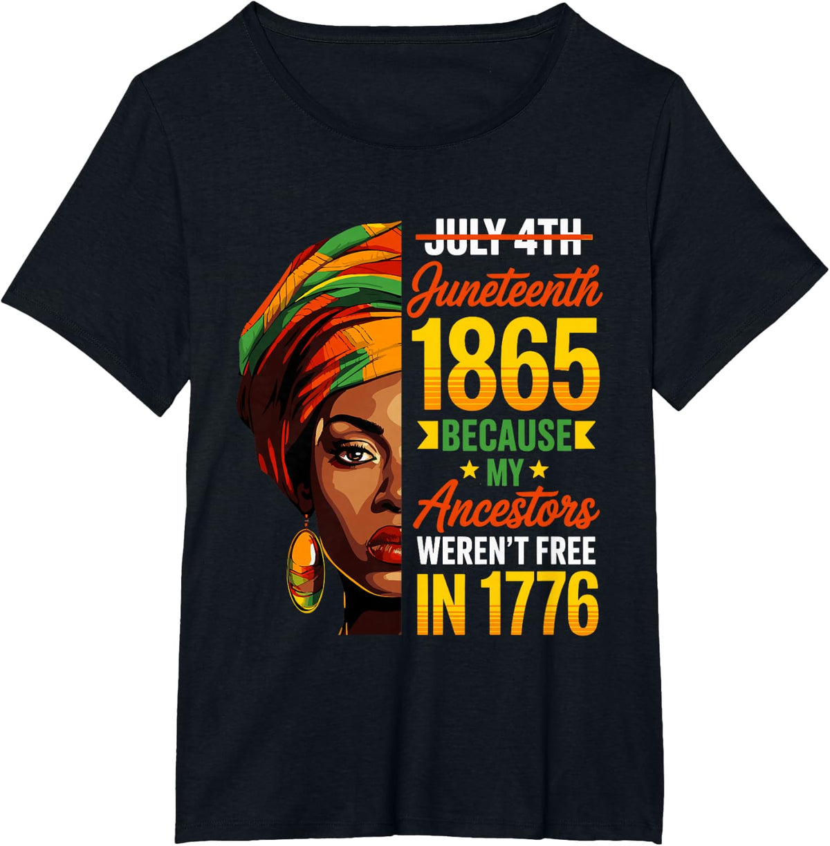 Juneteenth Women 1865 Black History African American T-Shirt - Black