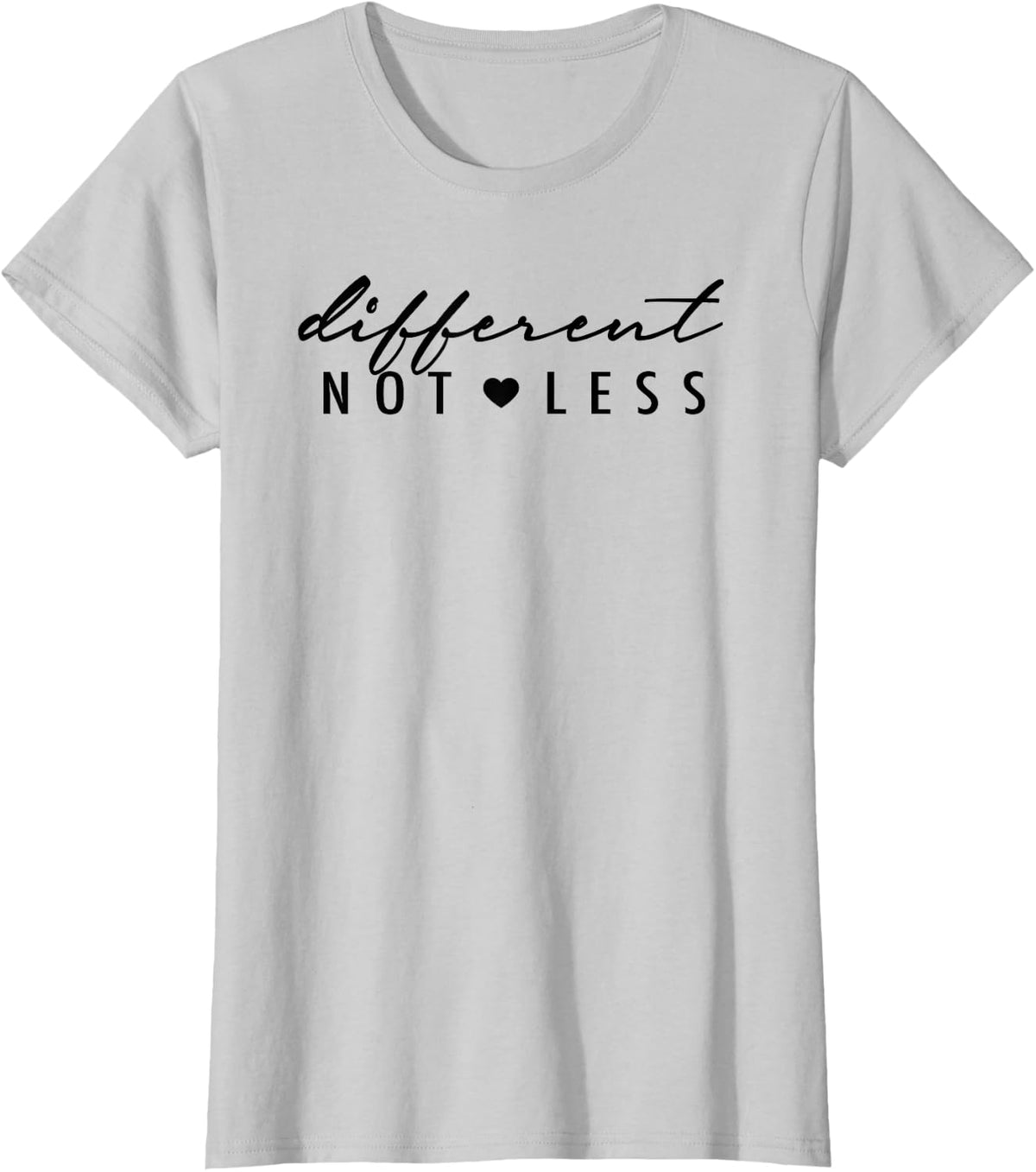 DIFFERENT NOT LESS Special Education Meme T-Shirt - Silver Grey