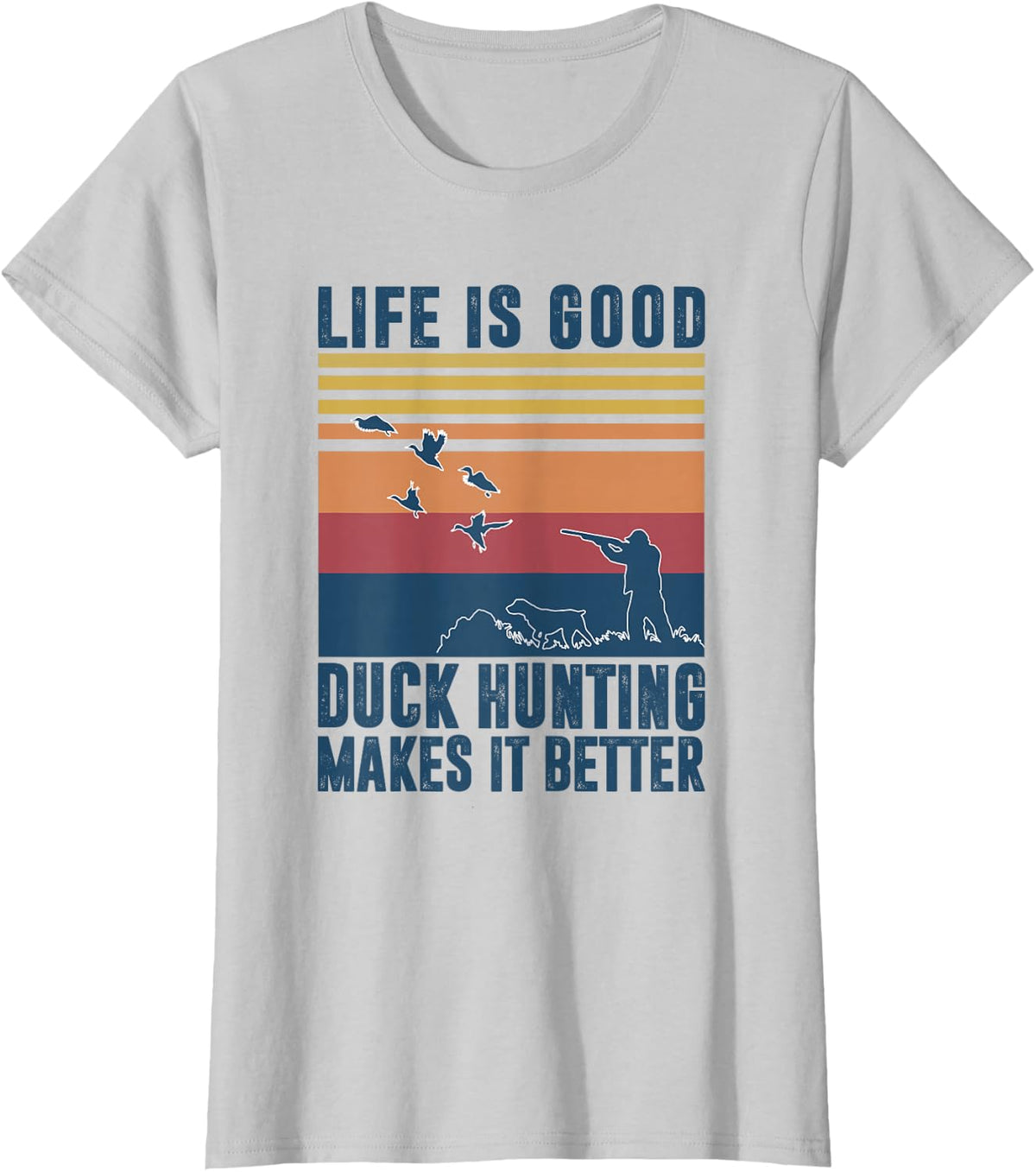 Duck Hunting Gifts for Duck Hunters Men Women Waterfowl T-Shirt - Silver Grey