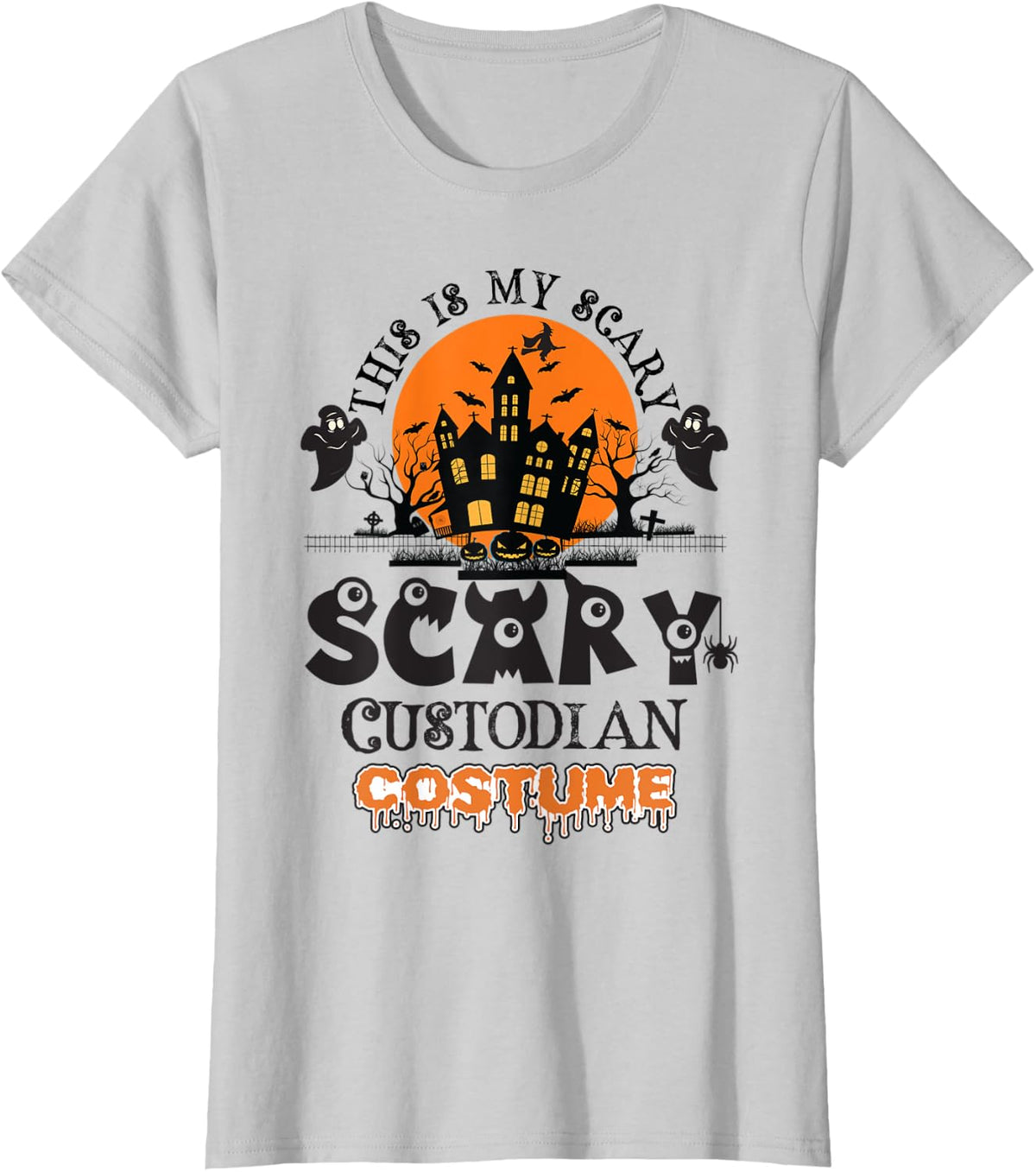 Scary Custodian halloween costume T-Shirt - Silver Grey