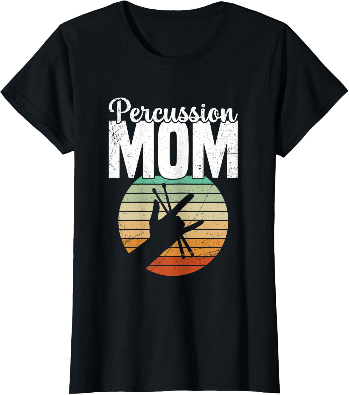 Drummer Mom Drumline Mom Instrument Percussion Mother T-Shirt - Black