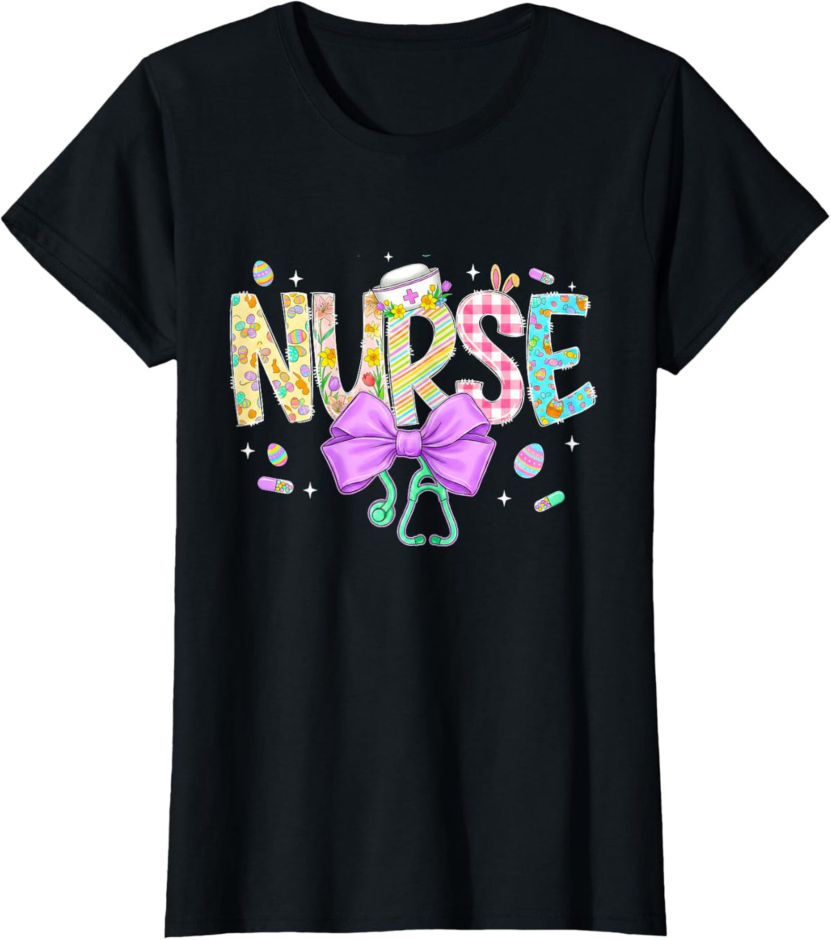 Nurse Easter Day Women Nursing Easter T-Shirt - Black