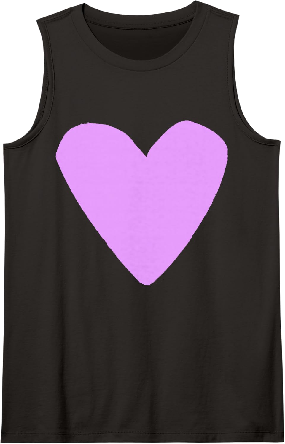 Love Heart Shape Lavender Sleeveless Tank Top - Black