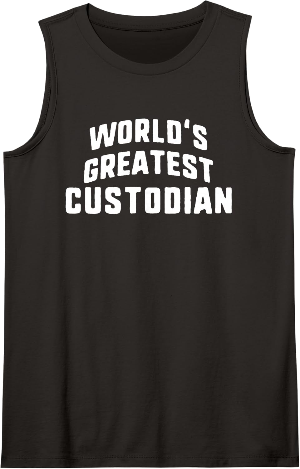 World's Greatest Custodian Job Title Sleeveless Tank Top - Black