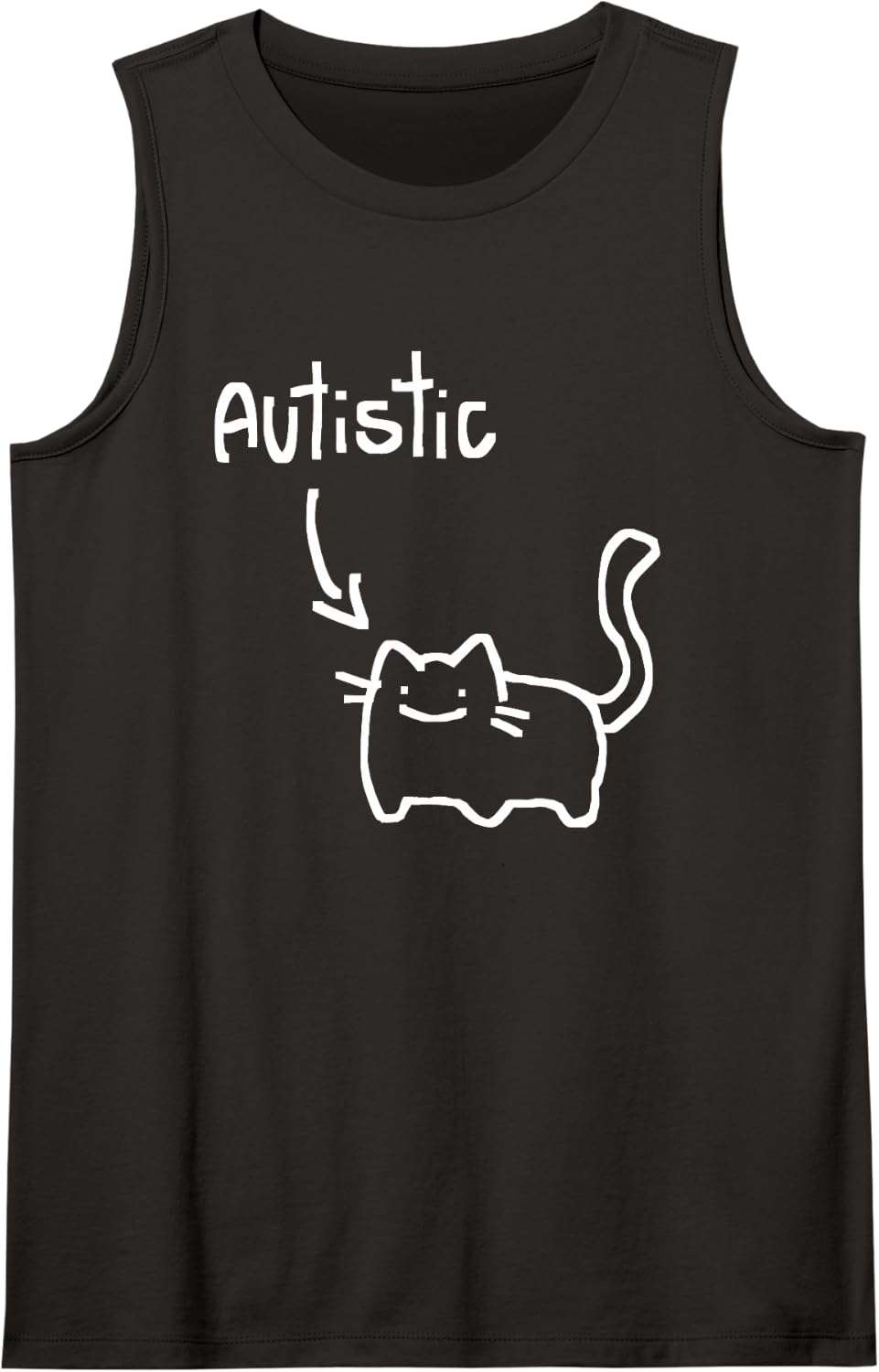 Funny Autistic Cat Lover - Autism Awareness Sleeveless Tank Top - Black