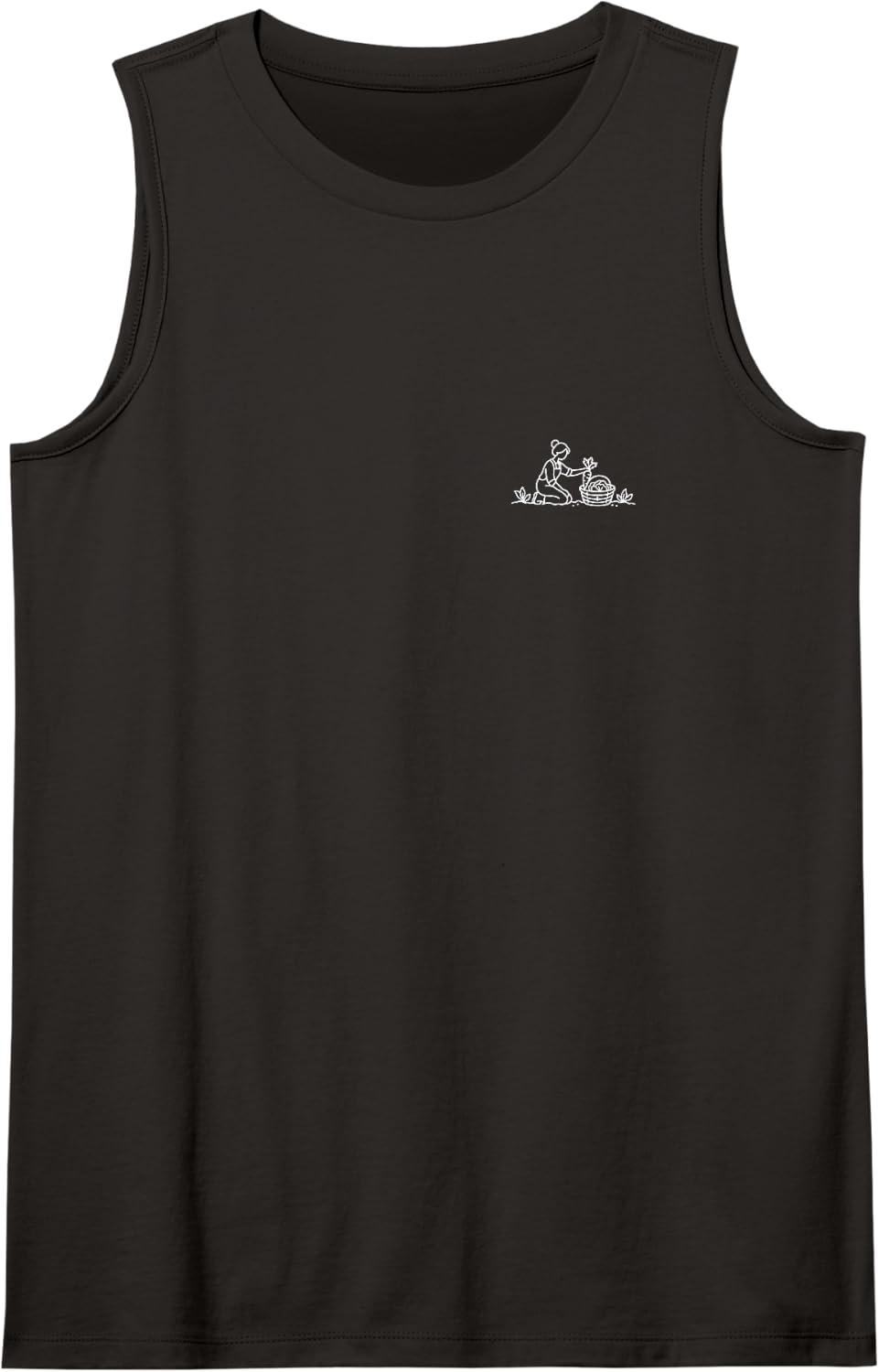 Homesteading Tiny Hobby Scene Minimalist Country Design Sleeveless Tank Top - Black