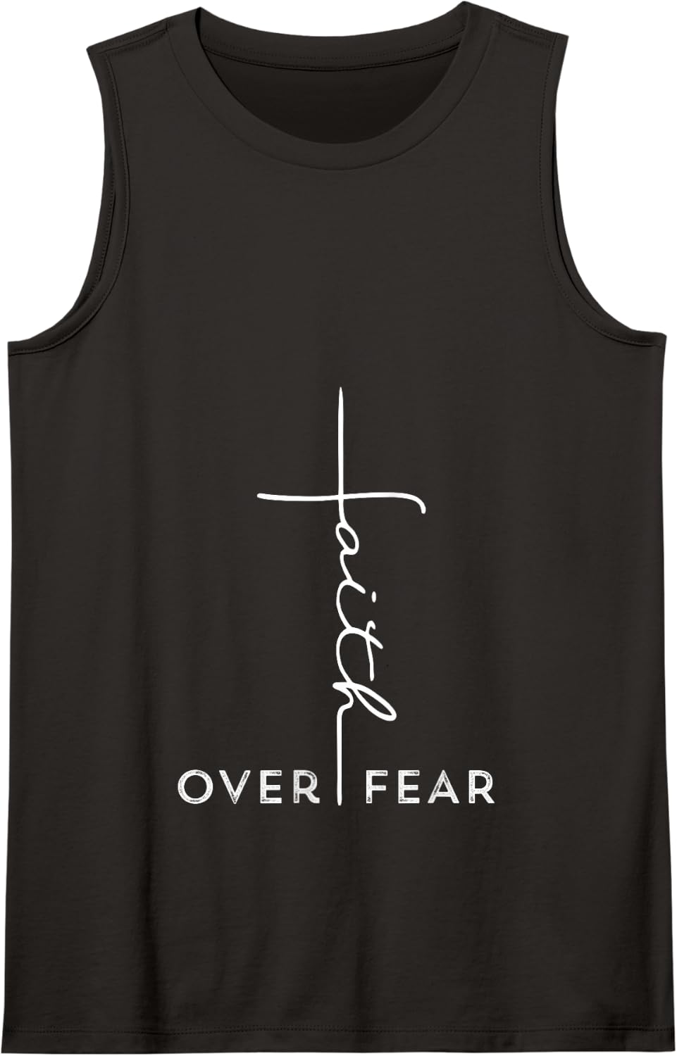 Faith Over Fear Christian Gift Tank Top - Black