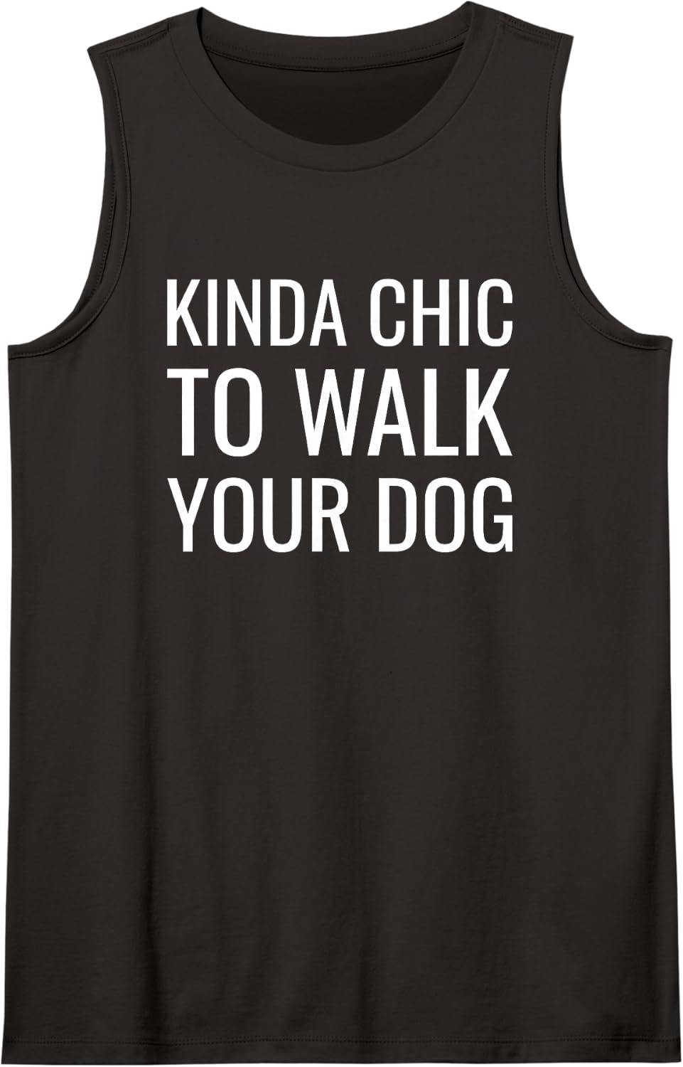 Kinda Chic to Walk Your Dog Cute Dog Mom Tank Top - Black