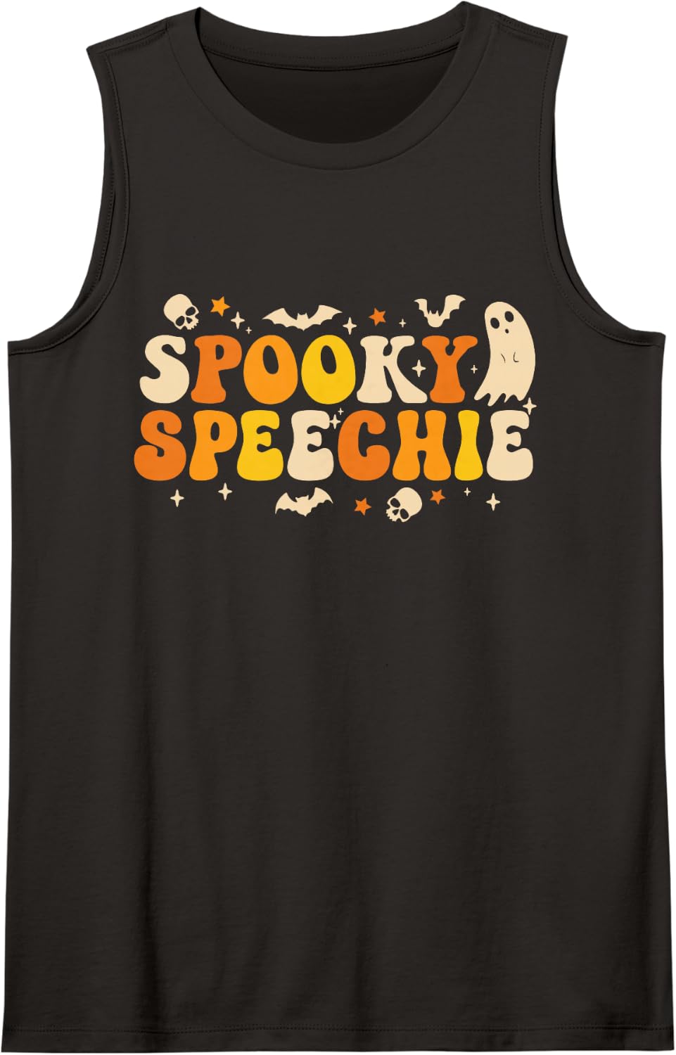 Spooky Speechie Speech Therapy Halloween Costume SLP Women Sleeveless Tank Top - Black