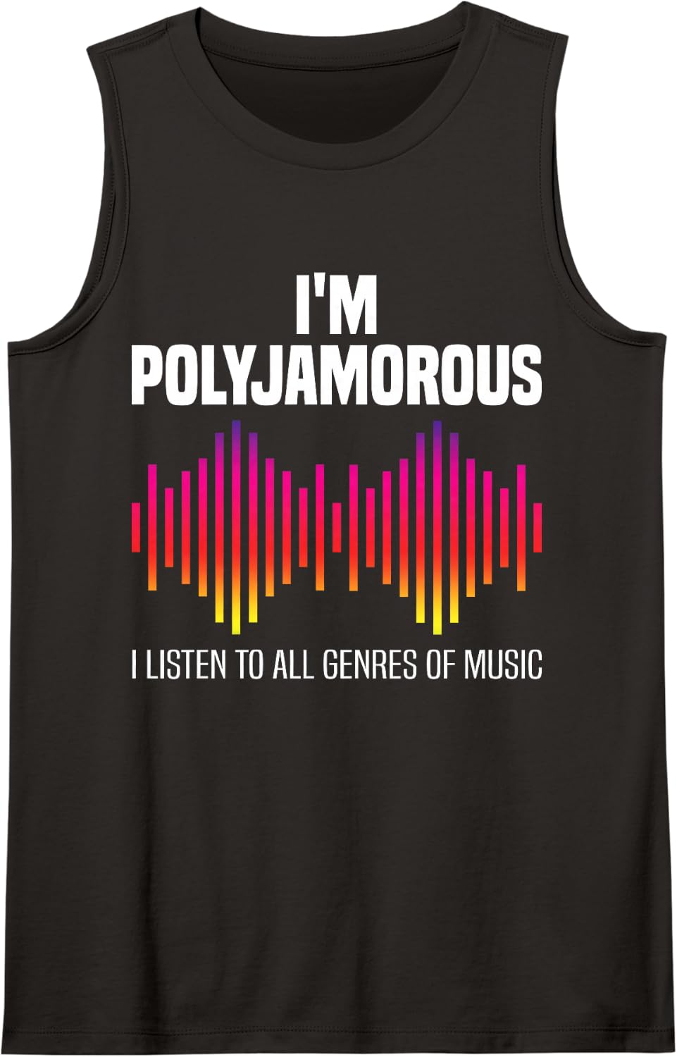 Polyjamorous Ich hörre jedes Musikgenre Polyamorous Sleeveless Tank Top - Black