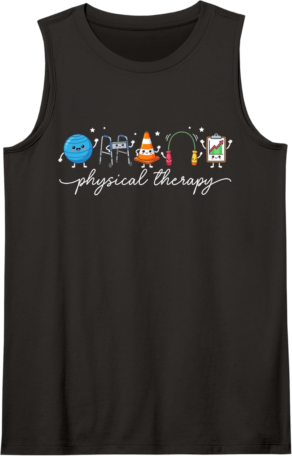 Physical Therapy Month Physical Therapist PT Therapist Sleeveless Tank Top - Black