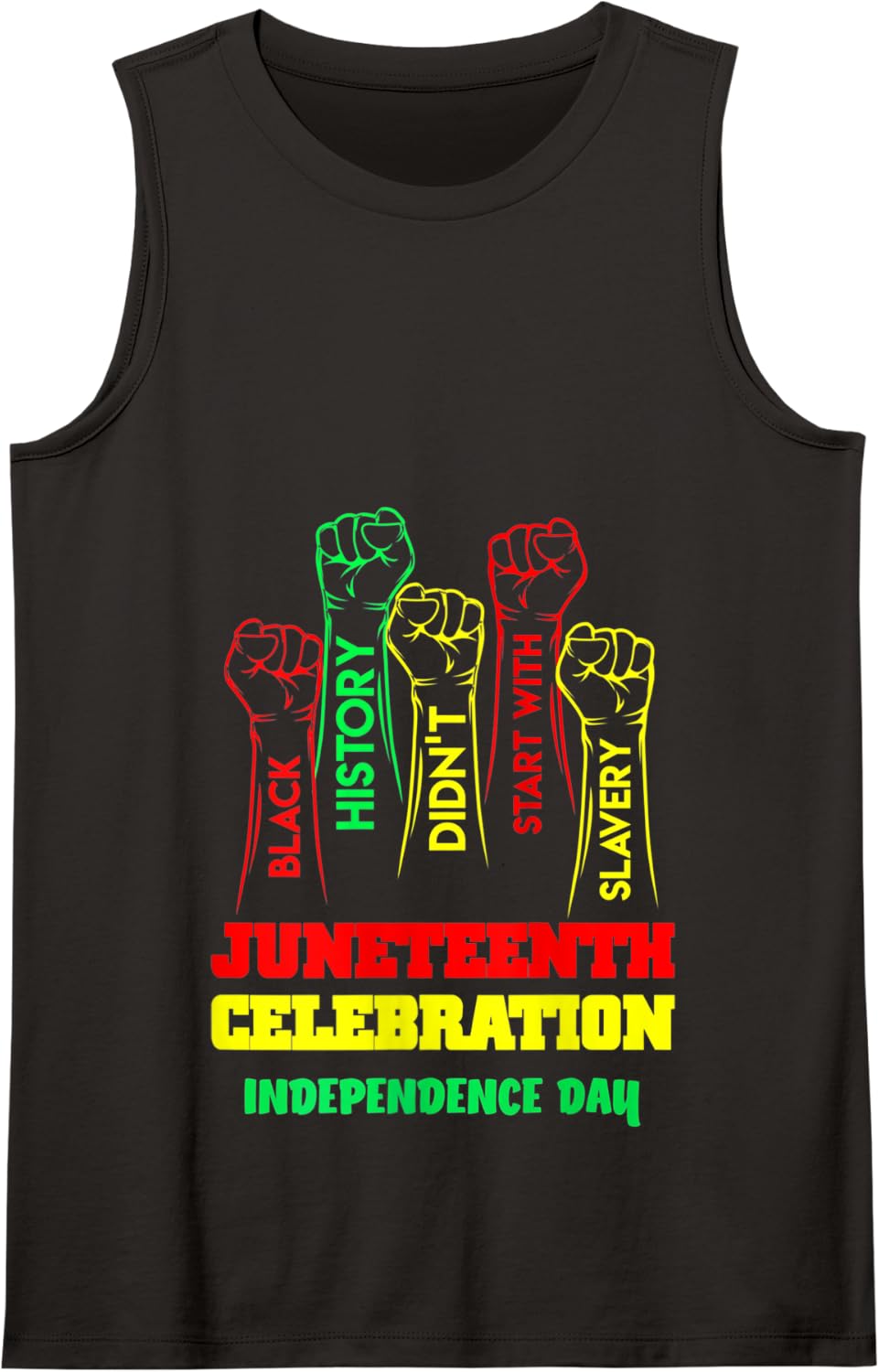 Juneteenth Celebration Real Independence Is Juneteenth 1865 Tank Top - Black