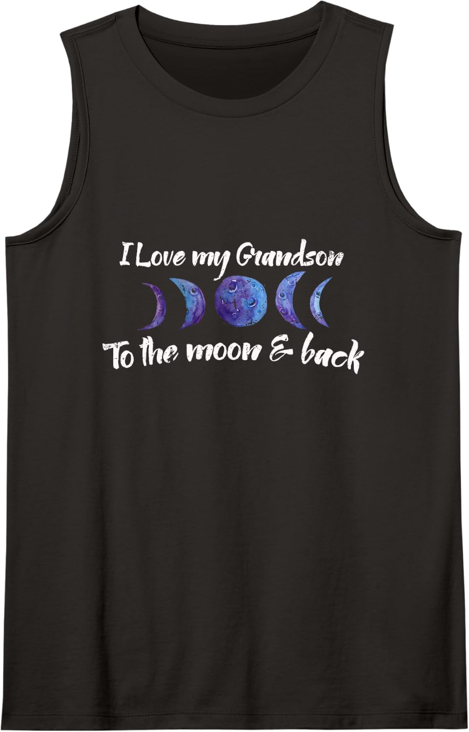I Love My Grandson to the Moon and Back Sleeveless Tank Top - Black