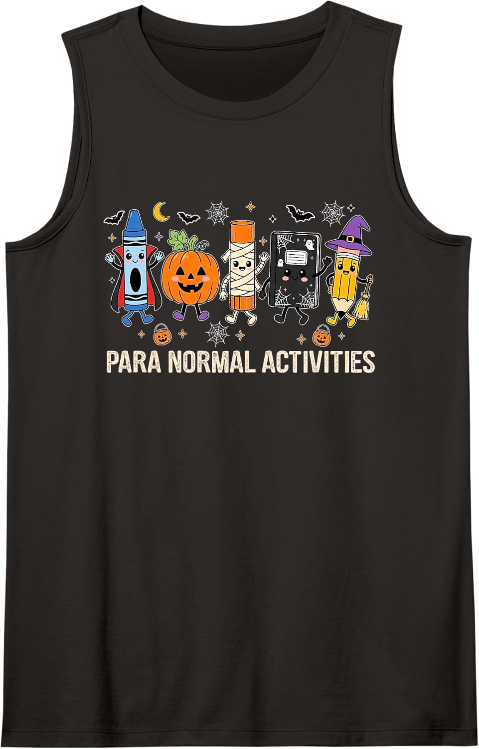 para Normal Activities Paraprofessional Halloween Teacher Sleeveless Tank Top - Black