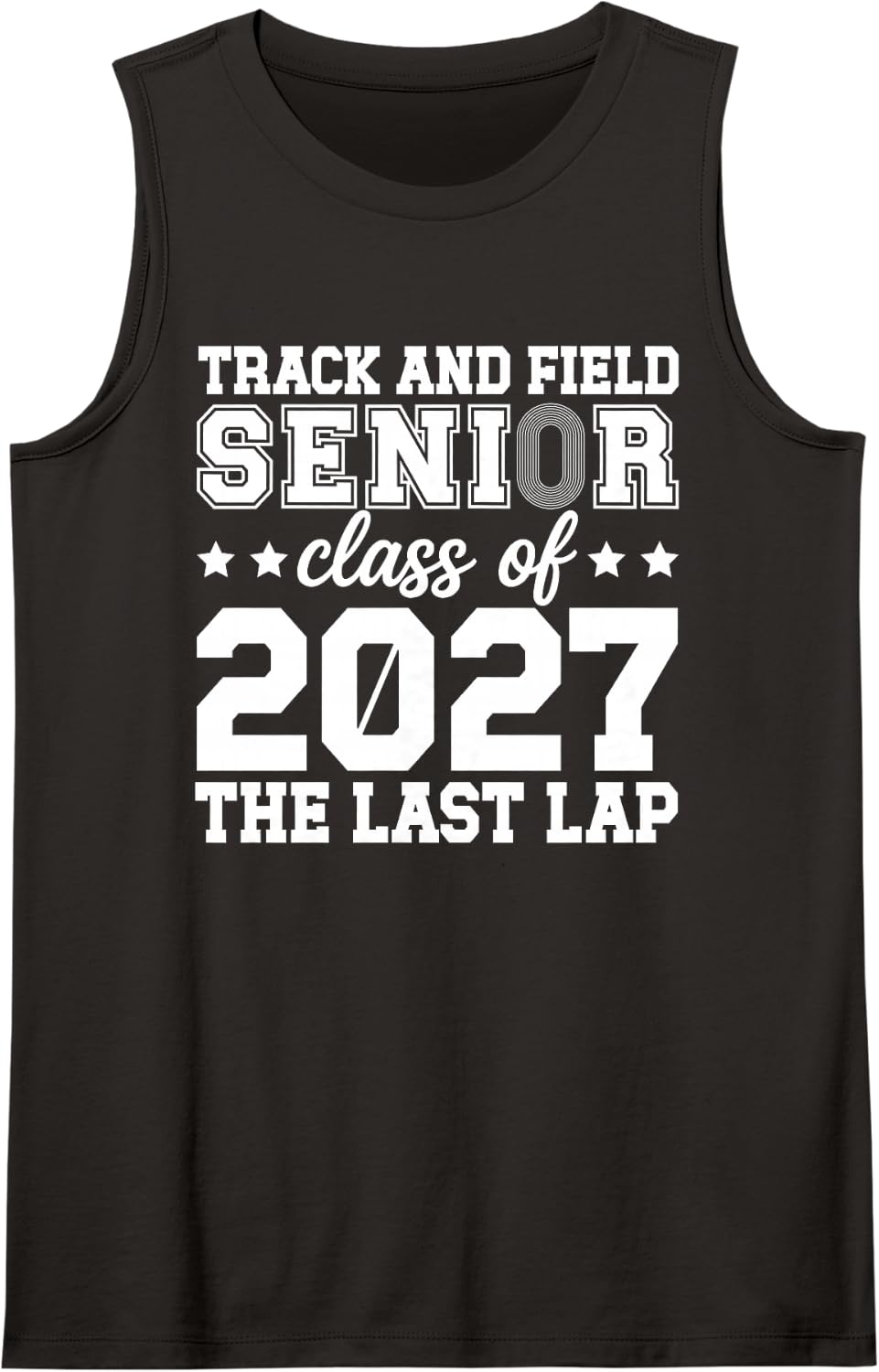 Track and Field Senior 2027 Class of 2027 The Last Lap Sleeveless Tank Top - Black