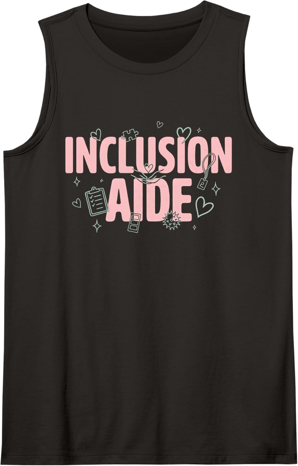 Inclusion Aide Special Education Paraprofessional Teacher Sleeveless Tank Top - Black