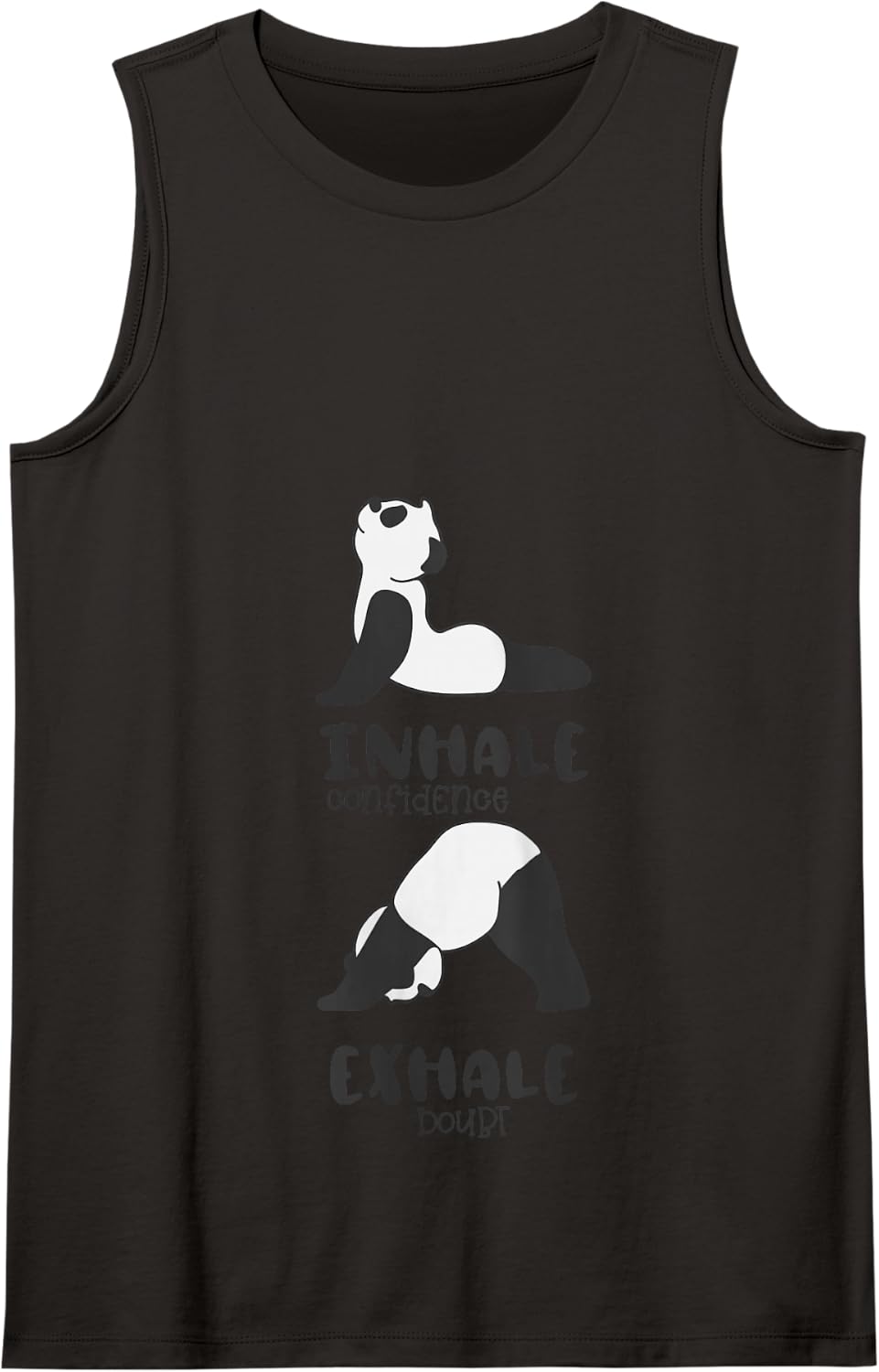 Funny Panda Bear Inhale Exhale Panda Yoga Tank Top - Black