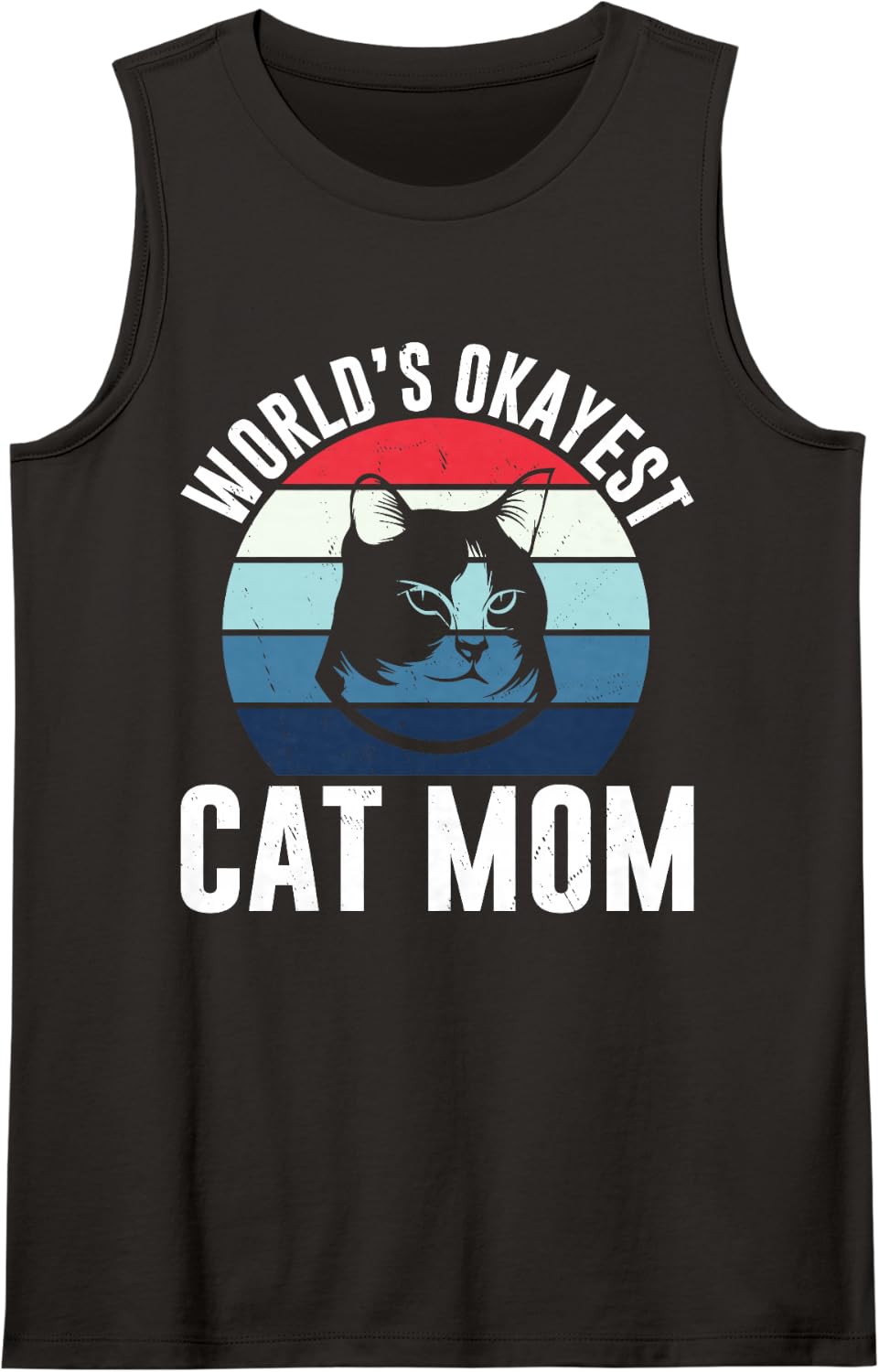 Cat Mom Cats Women Mother Kitty Sleeveless Tank Top - Black