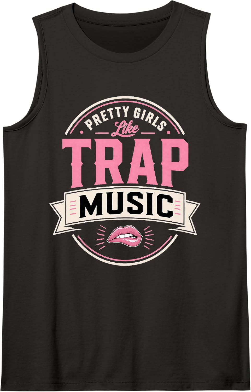 Vintage Trap Music Sleeveless Tank Top - Black